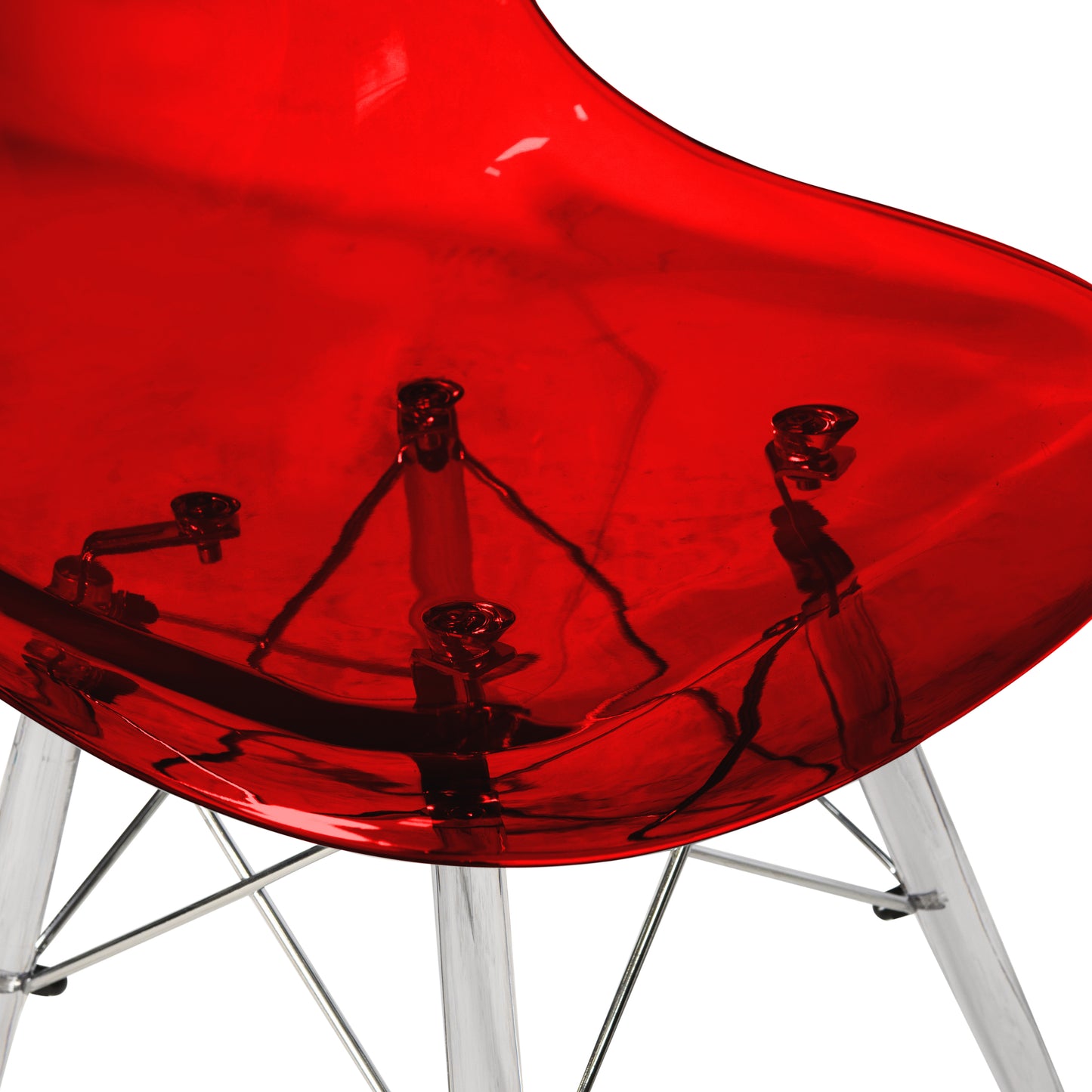 Cresco Modern Dining Chair Molded Side Chair with Acrylic Base