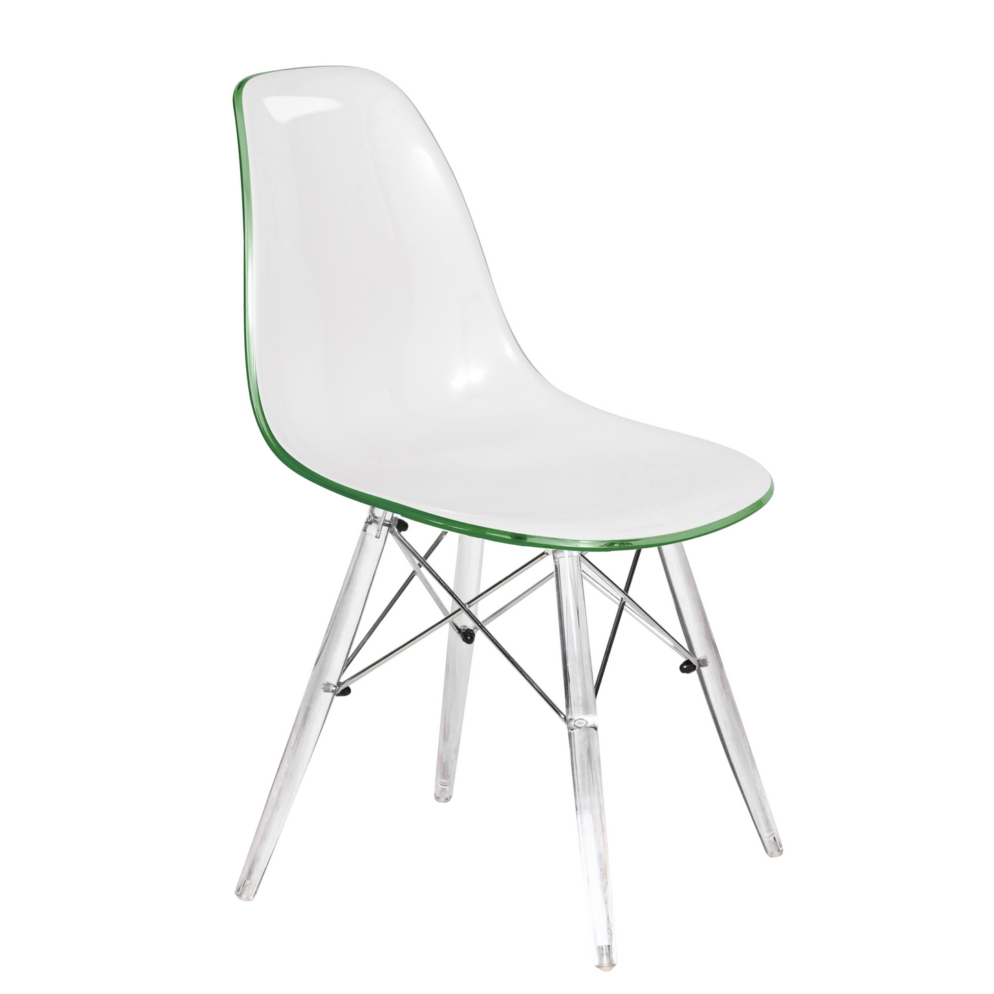 Cresco Modern Dining Chair Molded Side Chair with Acrylic Base