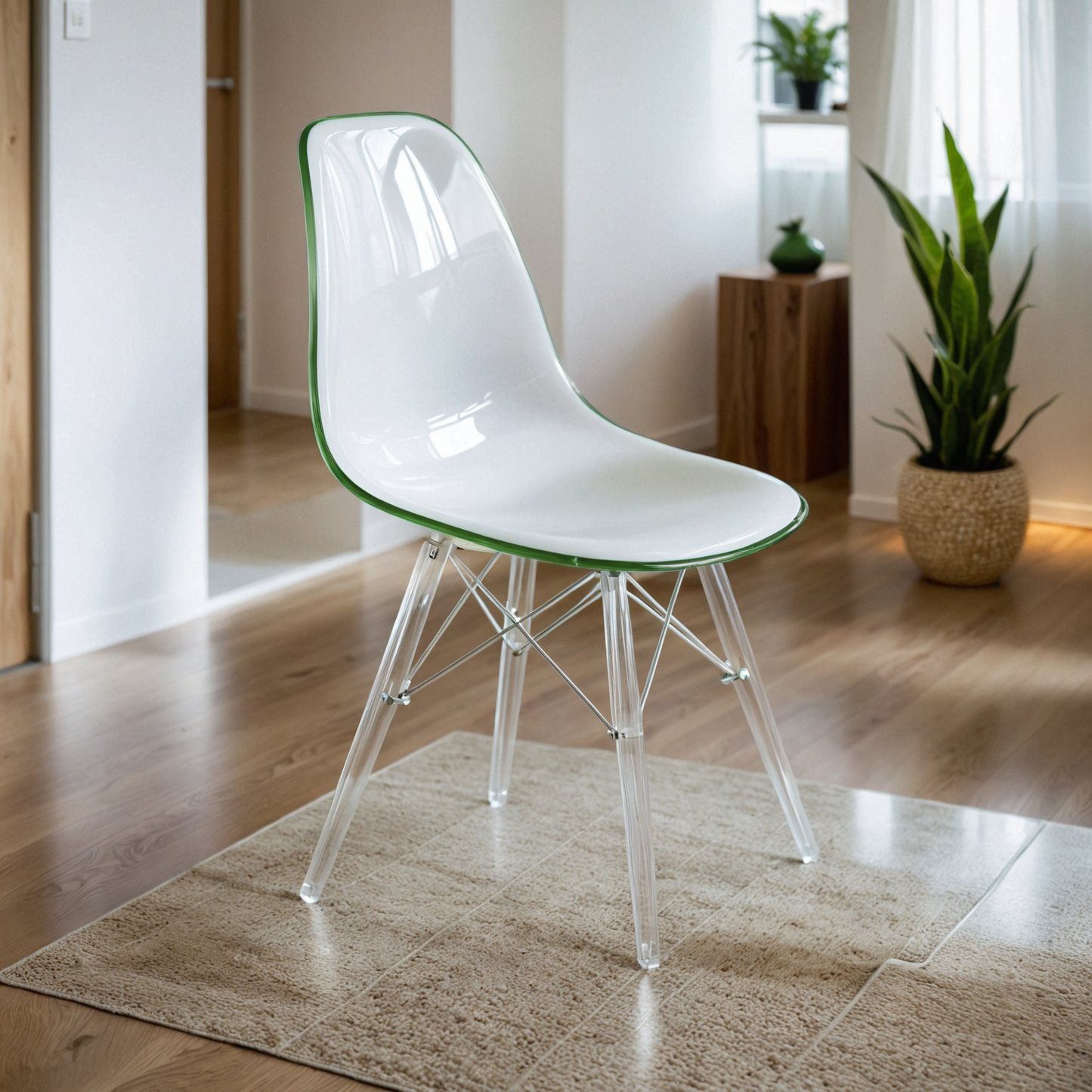 Cresco Modern Dining Chair Molded Side Chair with Acrylic Base
