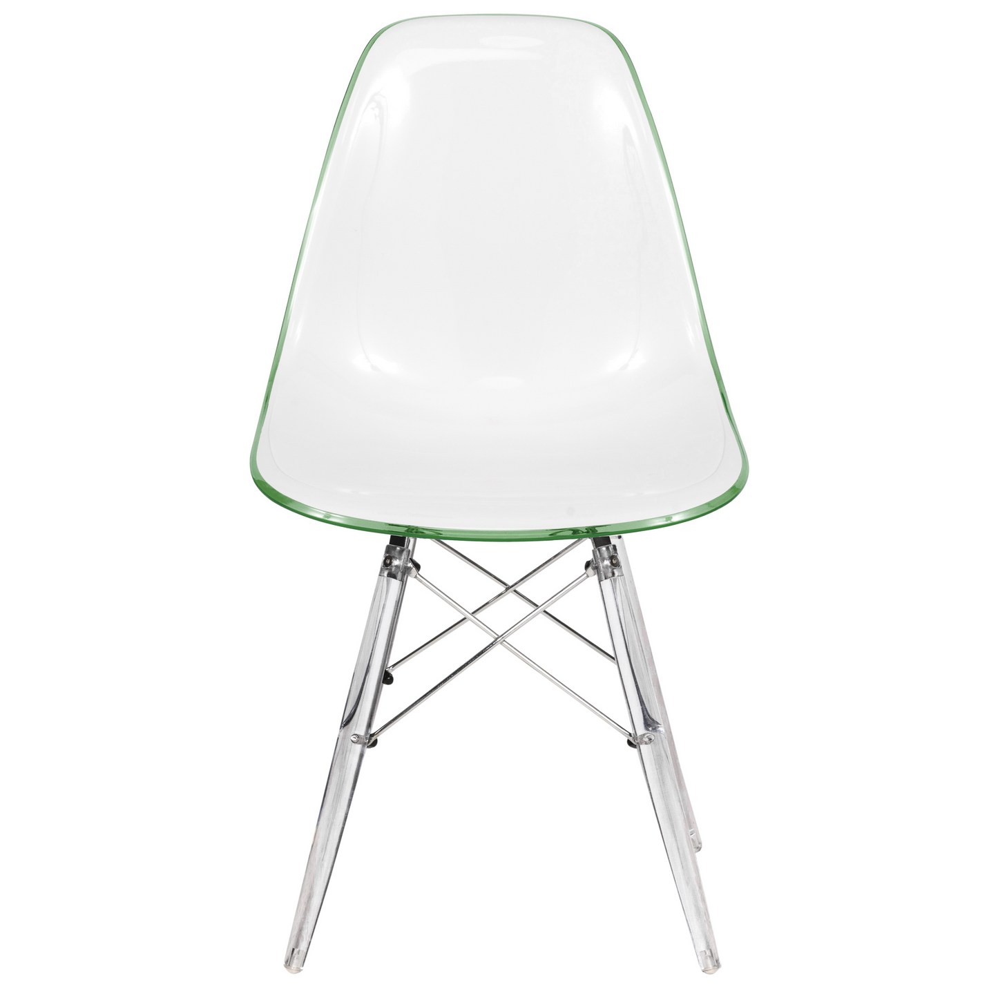 Cresco Modern Dining Chair Molded Side Chair with Acrylic Base
