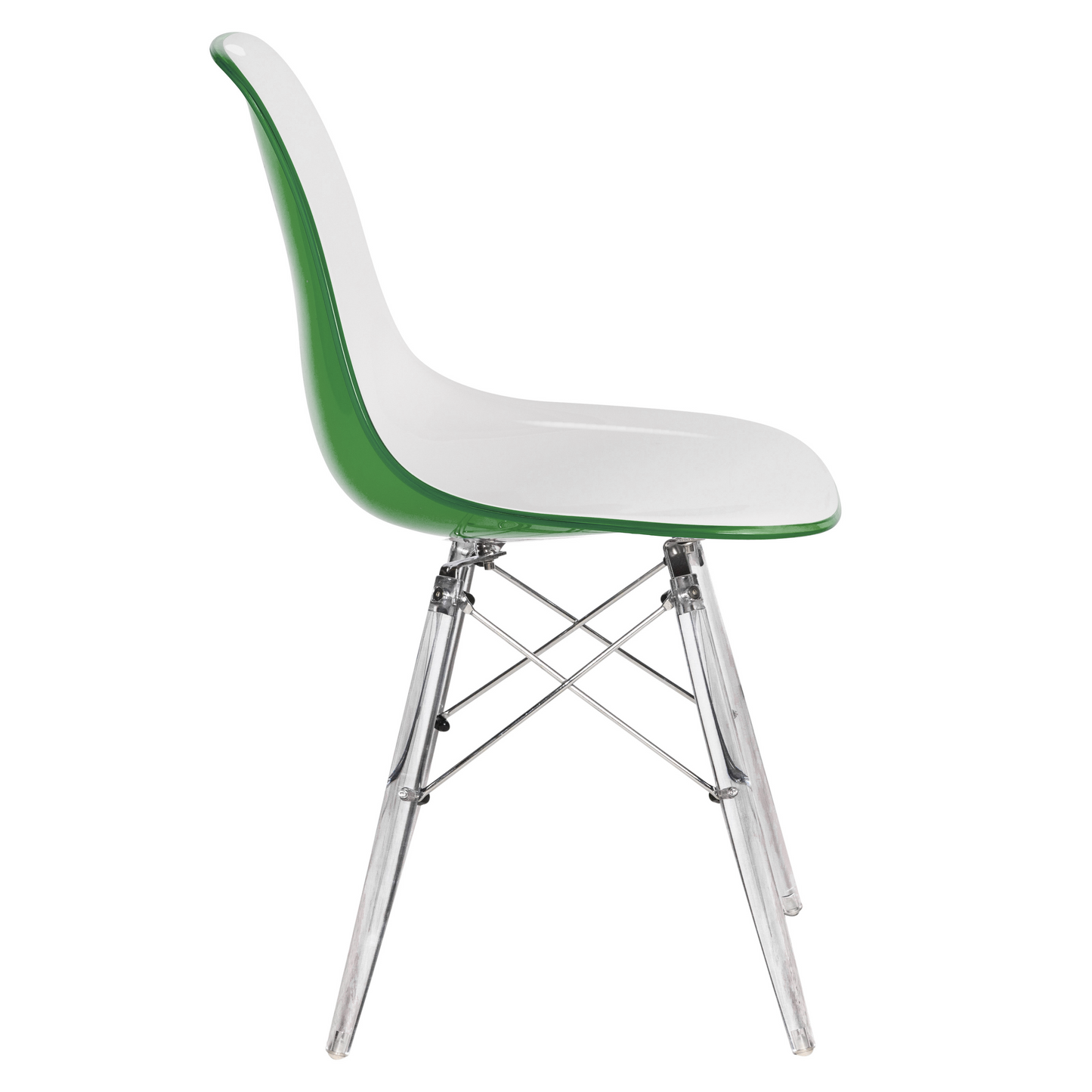 Cresco Modern Dining Chair Molded Side Chair with Acrylic Base