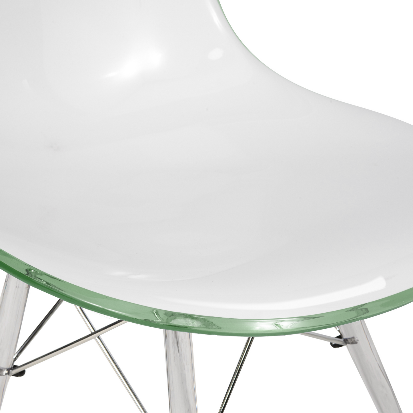 Cresco Modern Dining Chair Molded Side Chair with Acrylic Base