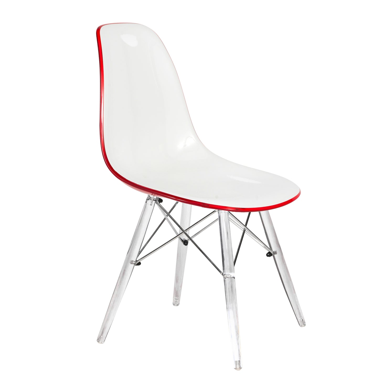 Cresco Modern Dining Chair Molded Side Chair with Acrylic Base