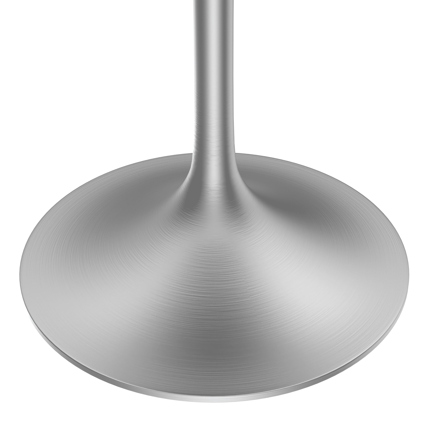 Verve Round Dining Table with MDF/Sintered Stone/Resin Tabletop in Silver Stainless Steel Pedestal Base