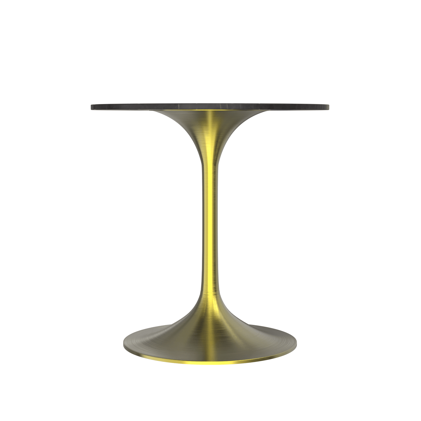 Verve Round Dining Table with MDF/Sintered Stone/Resin Tabletop in Gold Stainless Steel Pedestal Base