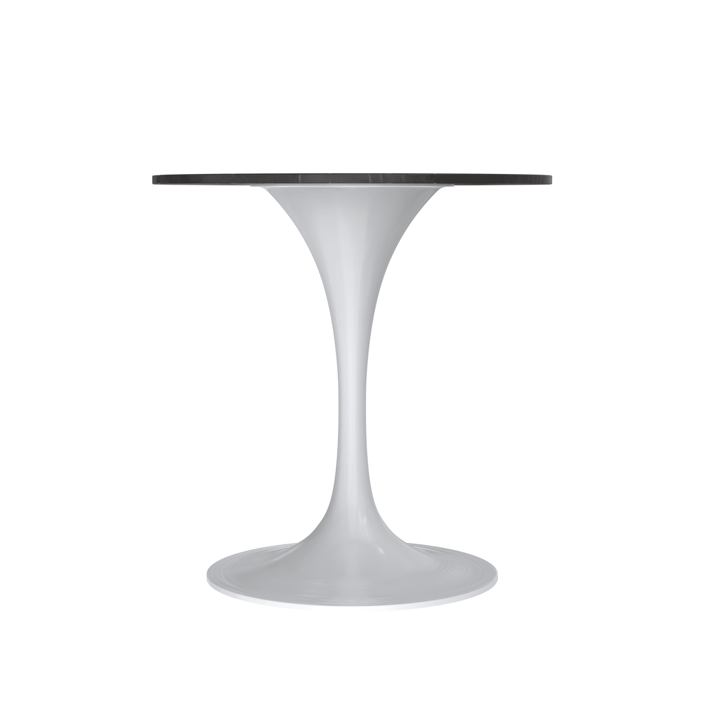 Verve Round Dining Table with MDF/Sintered Stone/Resin Tabletop in White Stainless Steel Pedestal Base