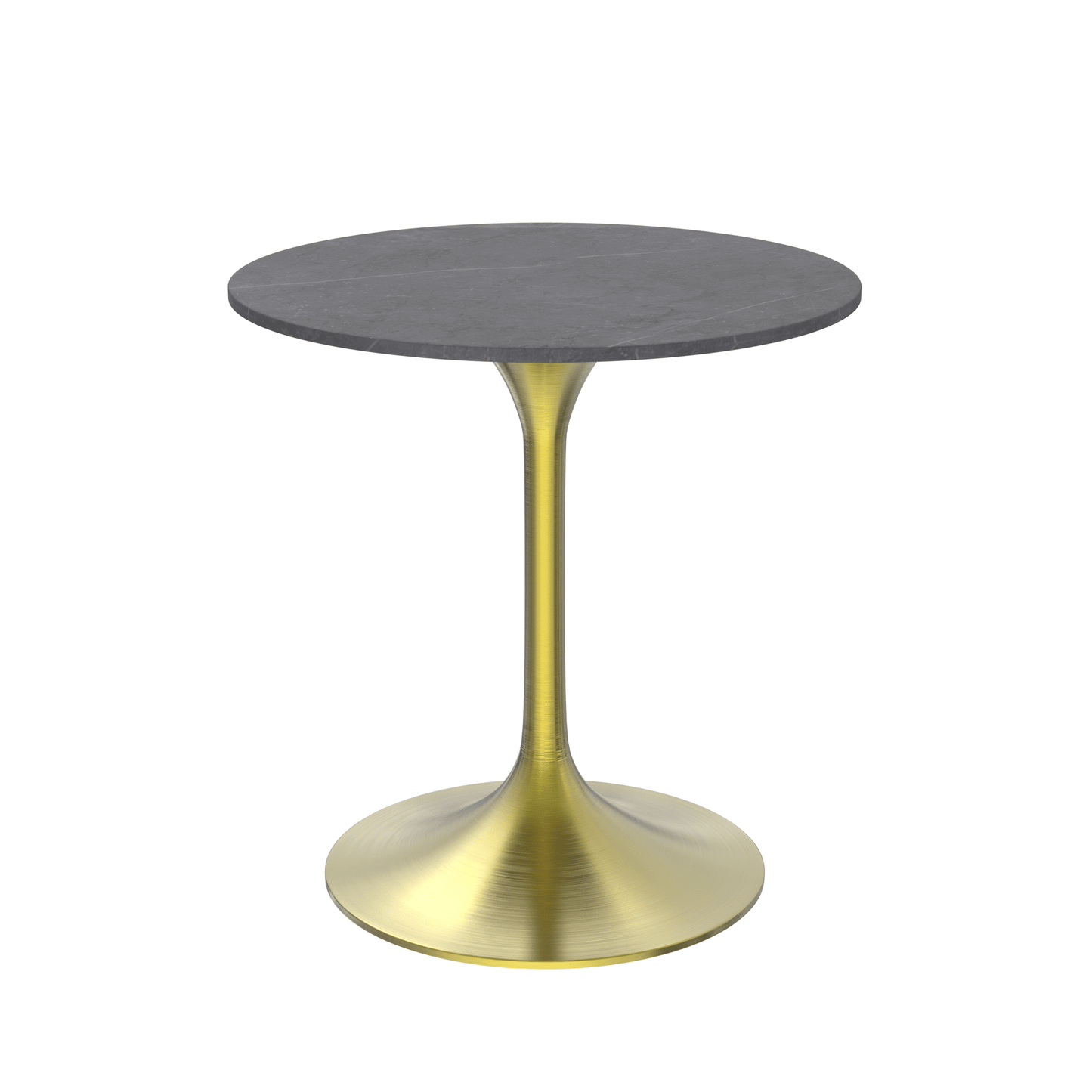 Verve Round Dining Table with MDF/Sintered Stone/Resin Tabletop in Gold Stainless Steel Pedestal Base