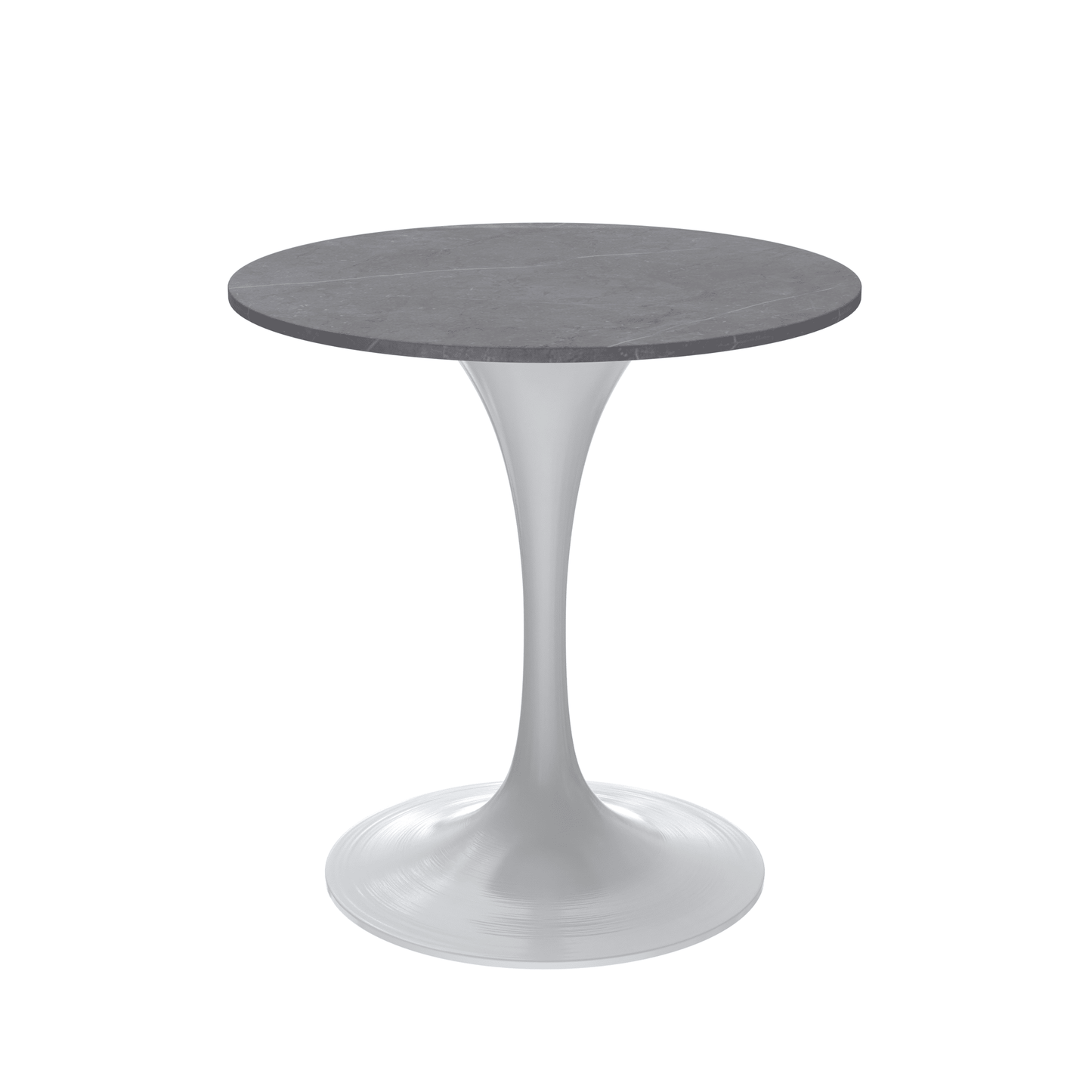 Verve Round Dining Table with MDF/Sintered Stone/Resin Tabletop in White Stainless Steel Pedestal Base