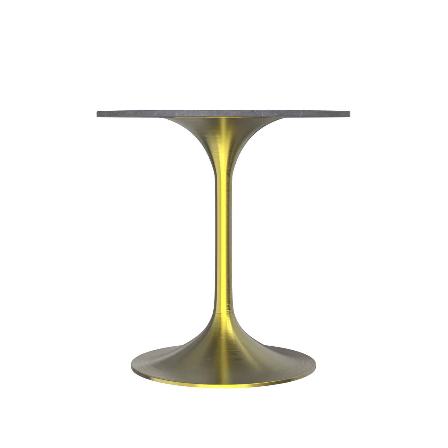 Verve Round Dining Table with MDF/Sintered Stone/Resin Tabletop in Gold Stainless Steel Pedestal Base