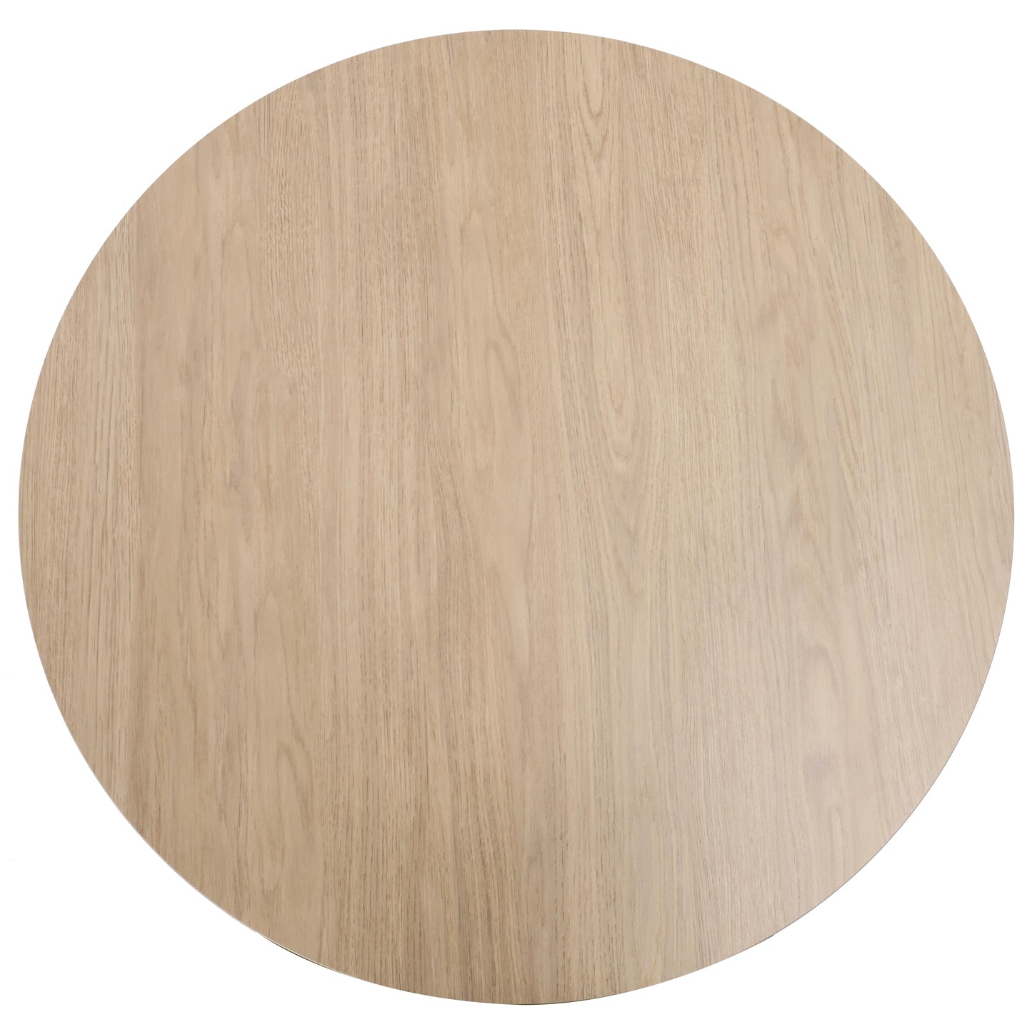 LeisureMod Bristol 27" Round Dining Table Wood Transfer Cherry/Natural/Walnut Base with MDF Table Top