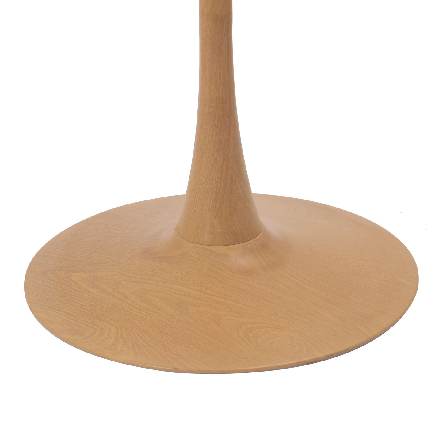 LeisureMod Bristol 27" Round Dining Table Wood Transfer Cherry/Natural/Walnut Base with MDF Table Top