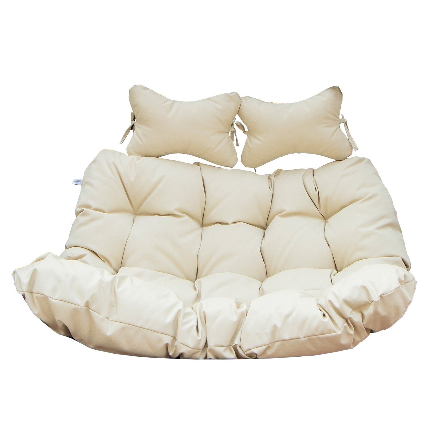 Modern Upholstered 2 Person Hanging Egg Swing Cushion with Headrest