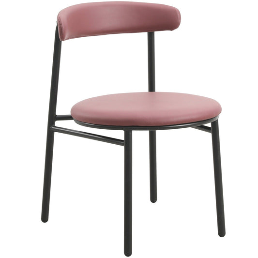 Lume Modern Dining Chair Upholstered in Polyester with Metal Legs