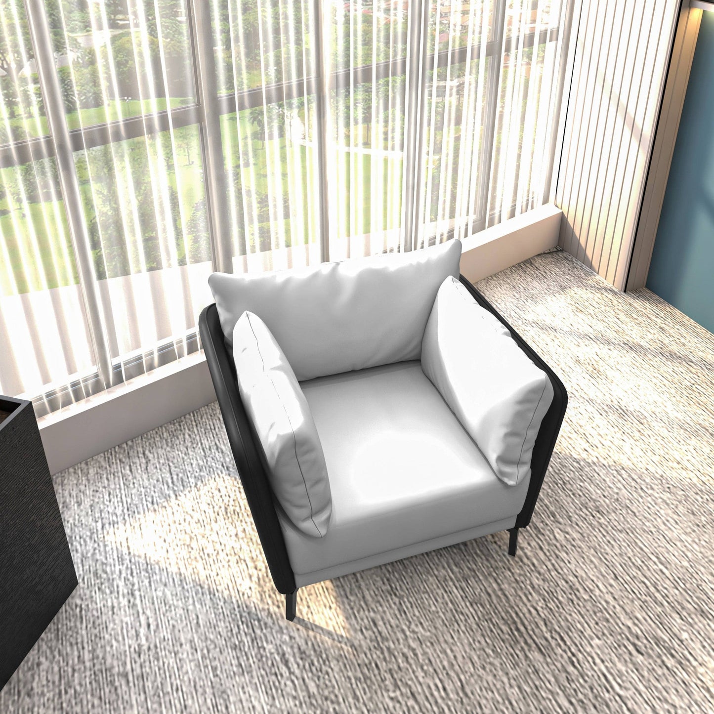 Luxify Single-Seater Leather Sofa Accent Armchair with Stainless Steel Legs and Removable Cushions