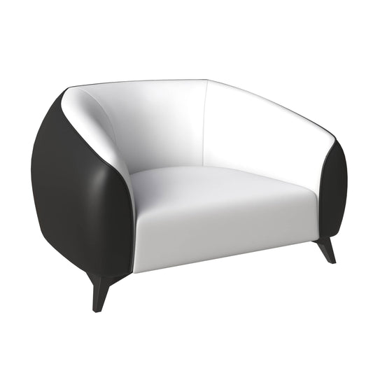 Opula Single-Seater Leather Sofa Accent Armchair with Stainless Steel Legs