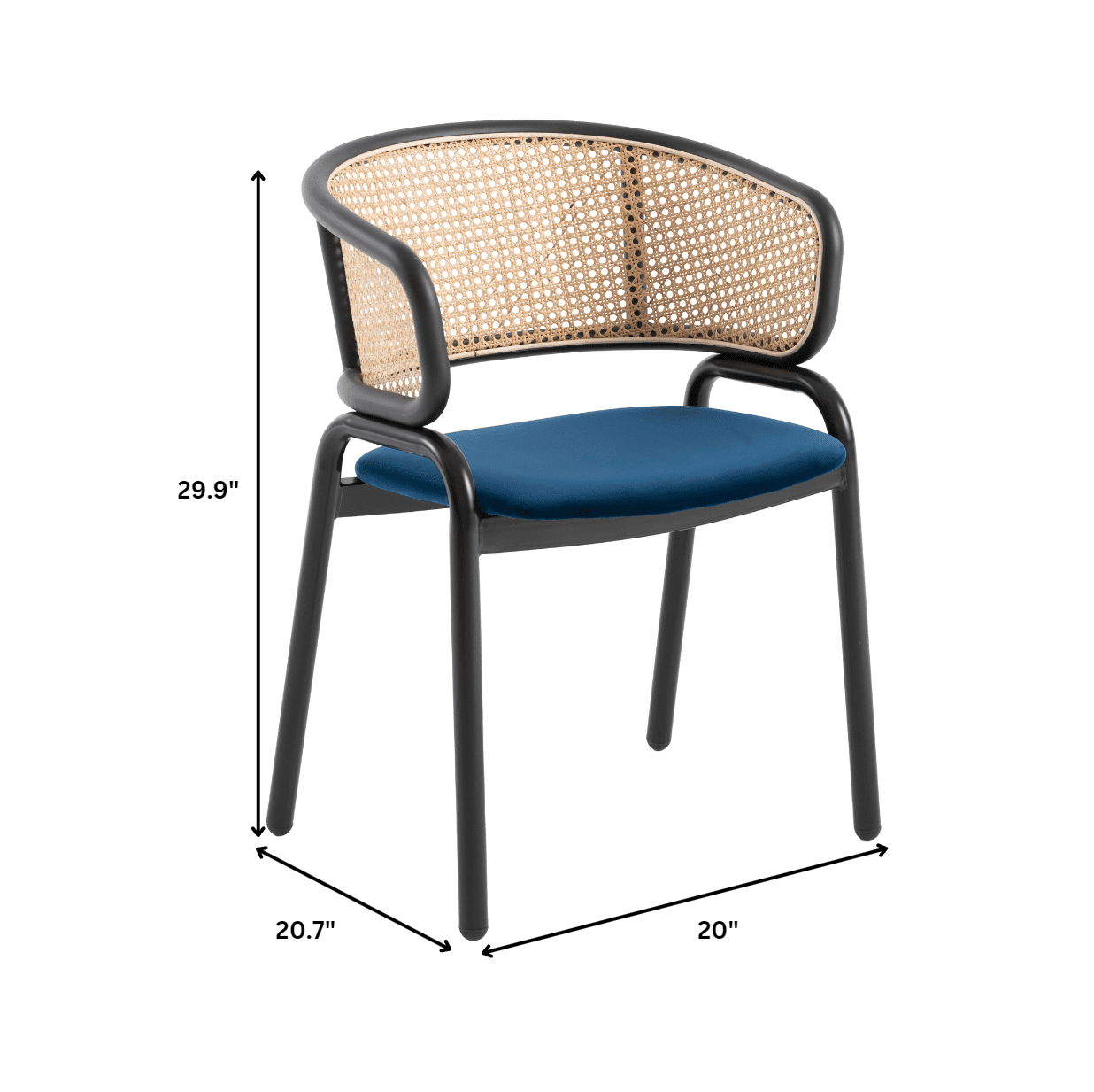 Ravenna 7-Piece Dining Set with 63” Rectangular Table and 6-Piece Velvet Arm Chairs