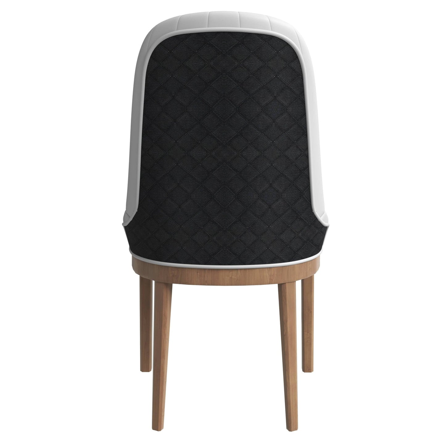 Verisma Dining Chair Upholstered in Leather with Diamond Stitching Back Design Set of 2