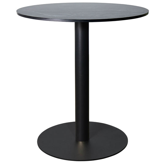 LeisureMod Vail Collection Dining Table Black/Gold Base With 27"/36" Round Black MDF Top