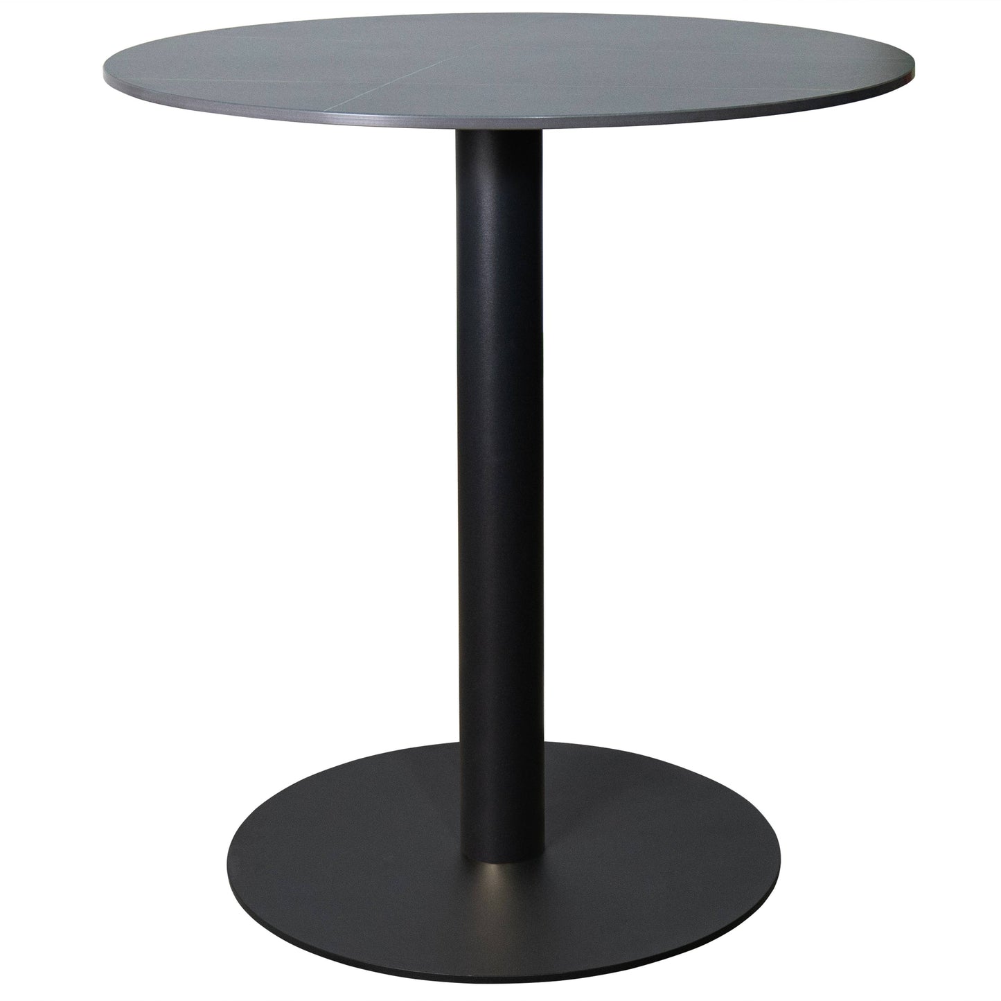 Vail Collection Dining Table Black Base With 27"/36" Round Stone Top