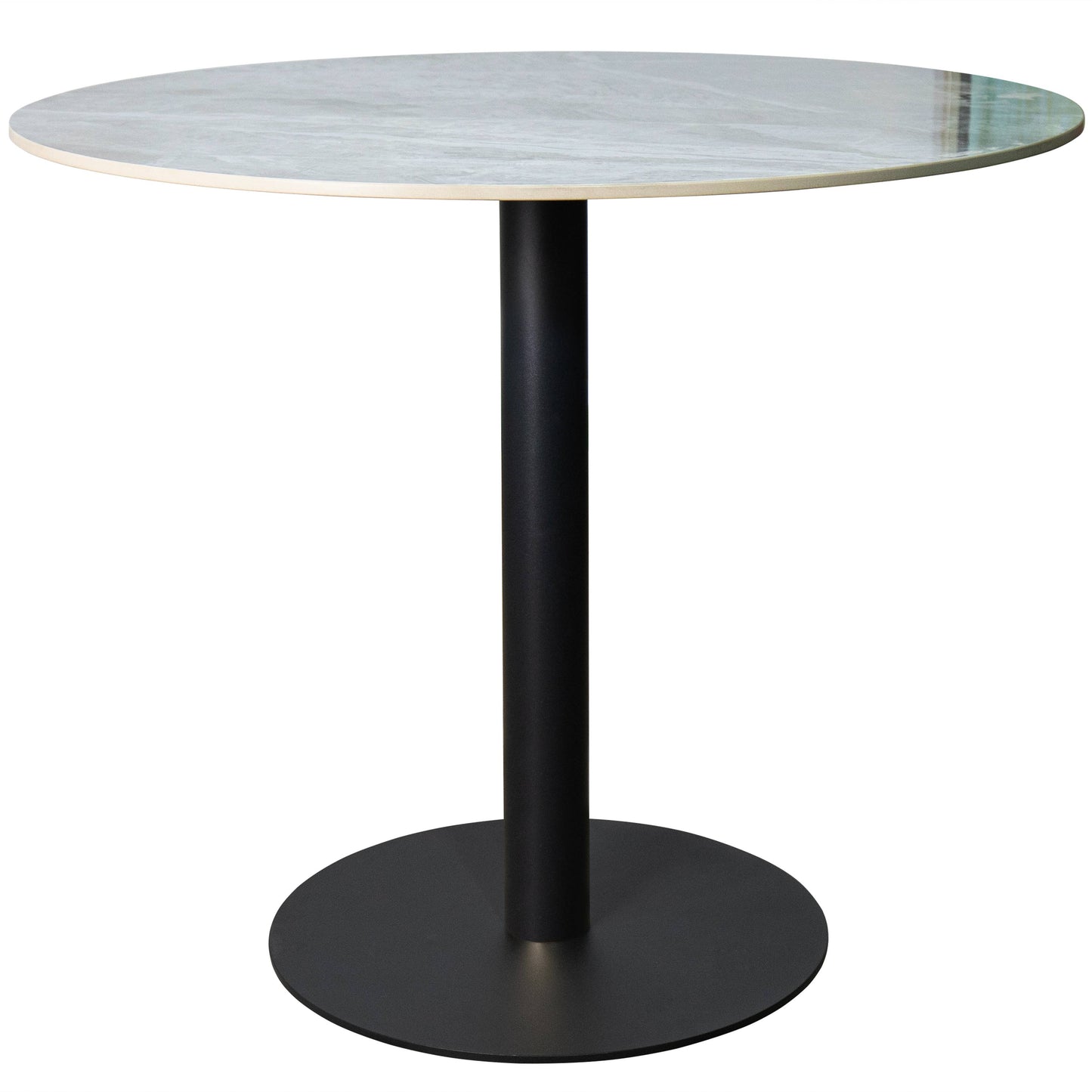 Vail Collection Dining Table Black Base With 27"/36" Round Stone Top