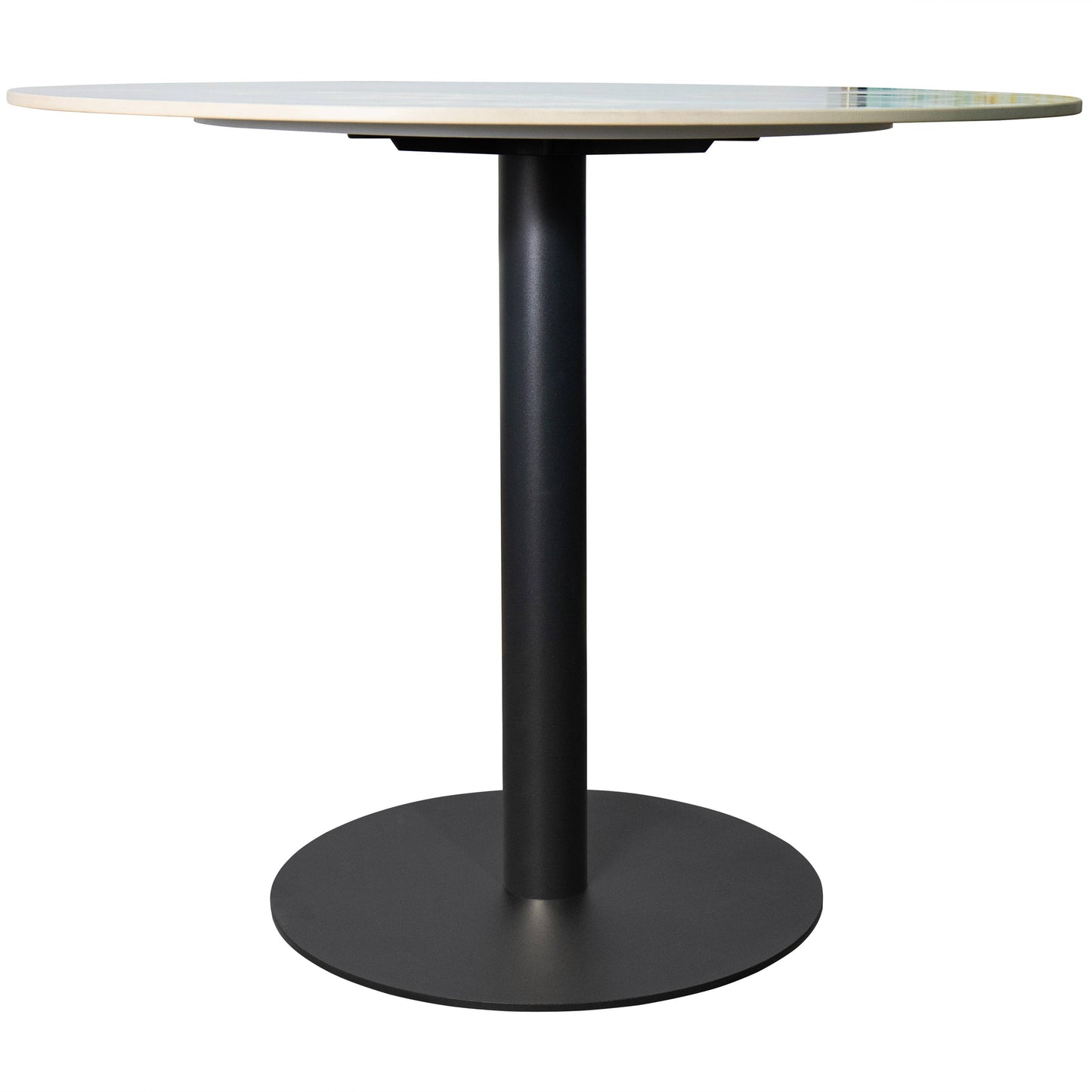 Vail Collection Dining Table Black Base With 27"/36" Round Stone Top