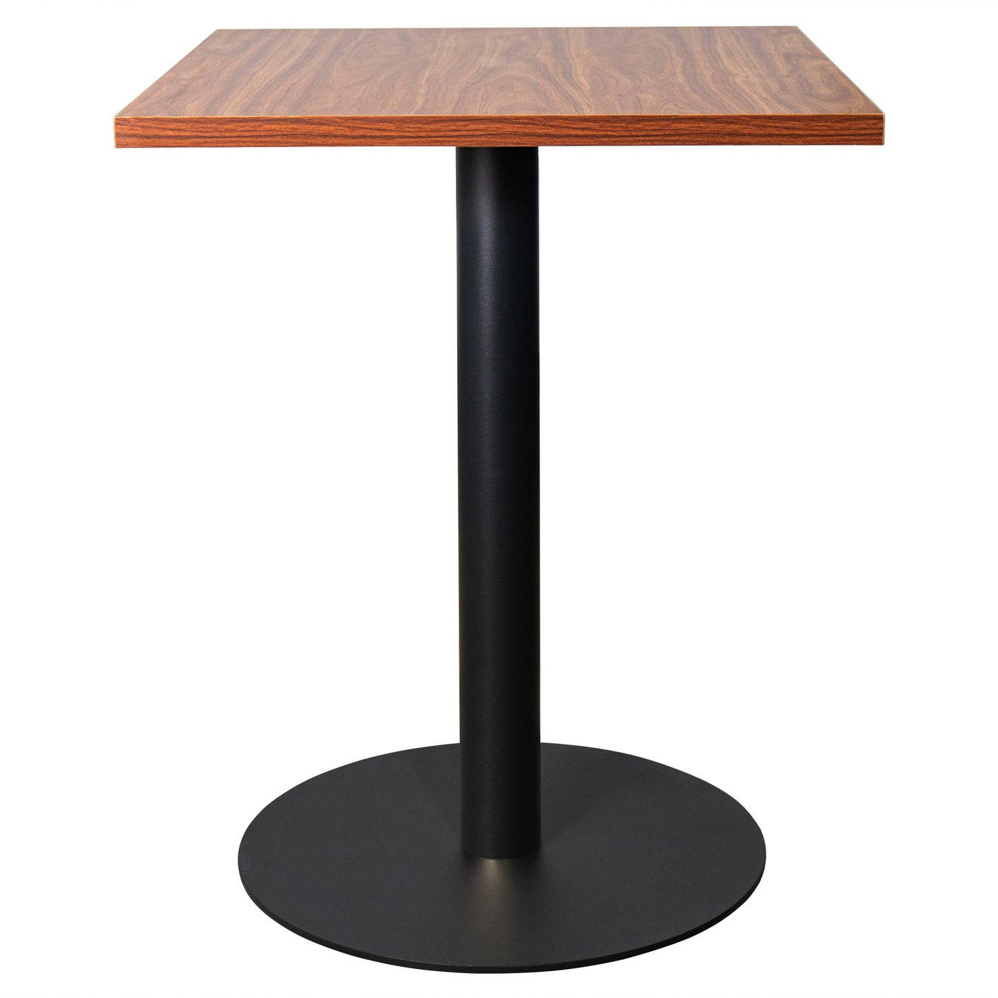 LeisureMod Vail Collection Dining Table Black/Gold Round Base With 24" Square Black MDF Top