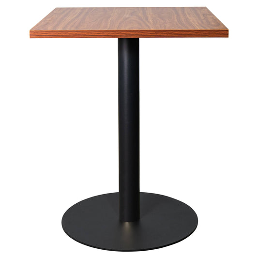 LeisureMod Vail Collection Dining Table Black/Gold Round Base With 24" Square Black MDF Top