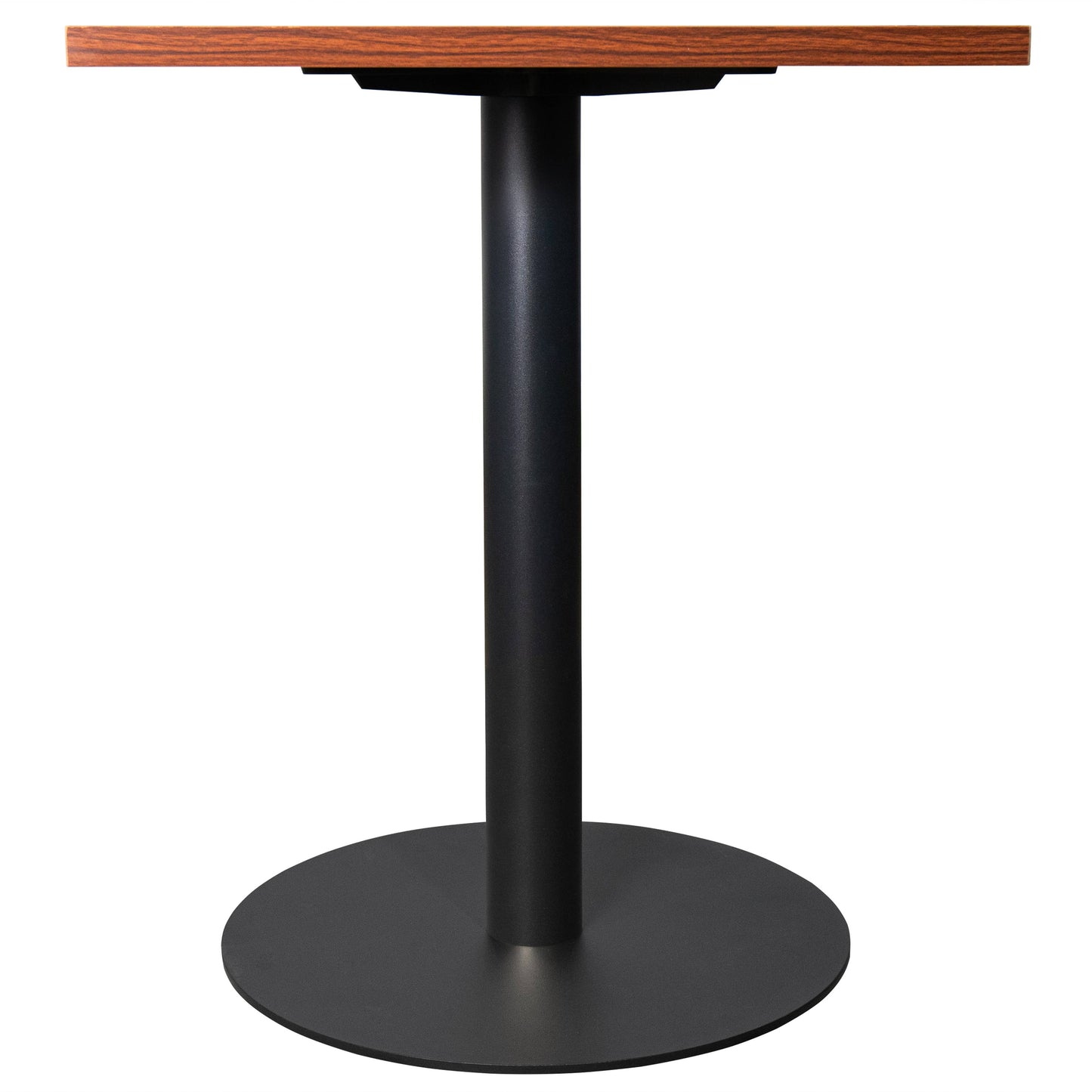 LeisureMod Vail Collection Dining Table Black/Gold Round Base With 24" Square Black MDF Top