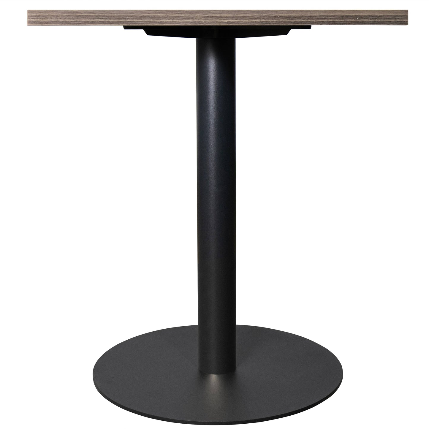 LeisureMod Vail Collection Dining Table Black/Gold Round Base With 24" Square Black MDF Top