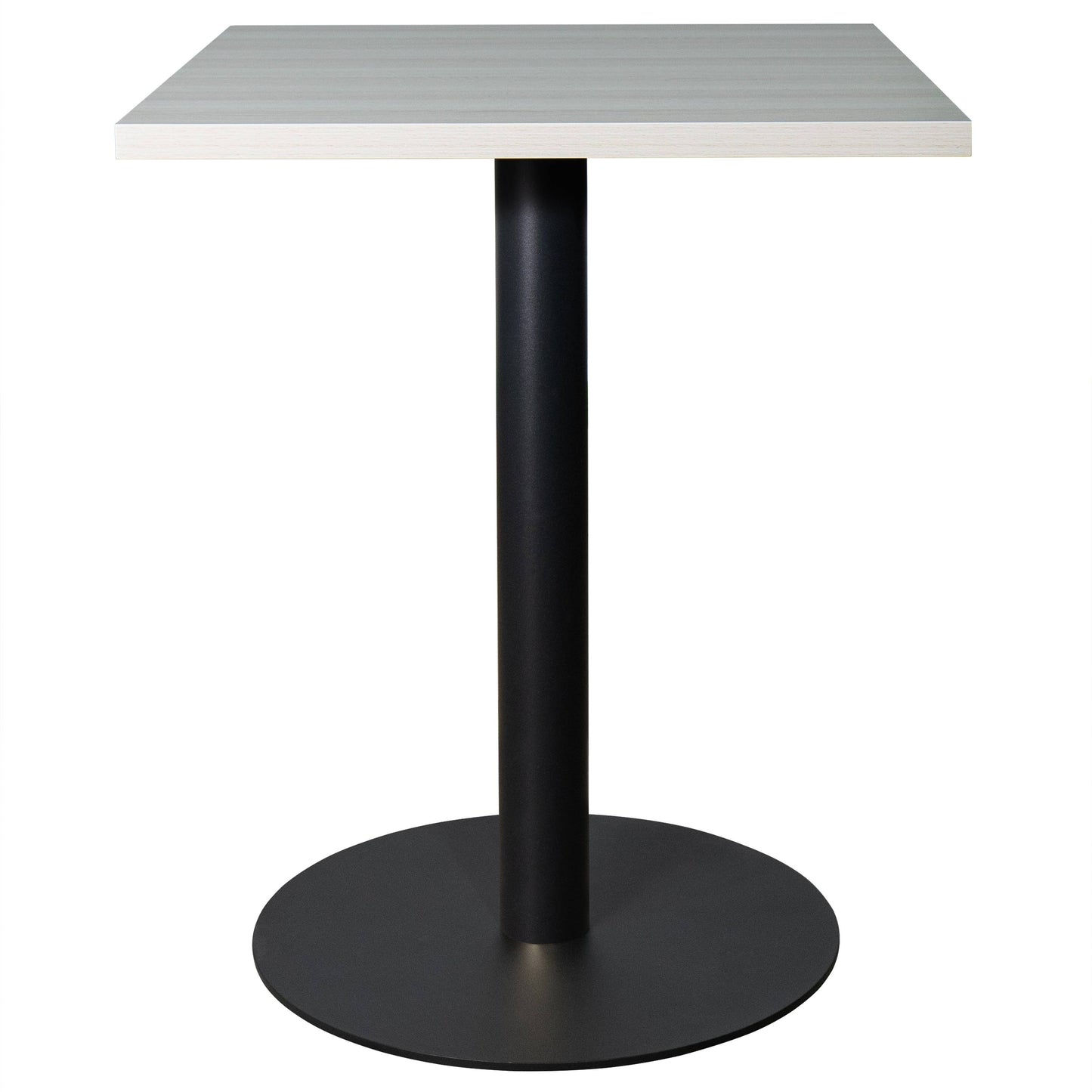 LeisureMod Vail Collection Dining Table Black/Gold Round Base With 24" Square Black MDF Top