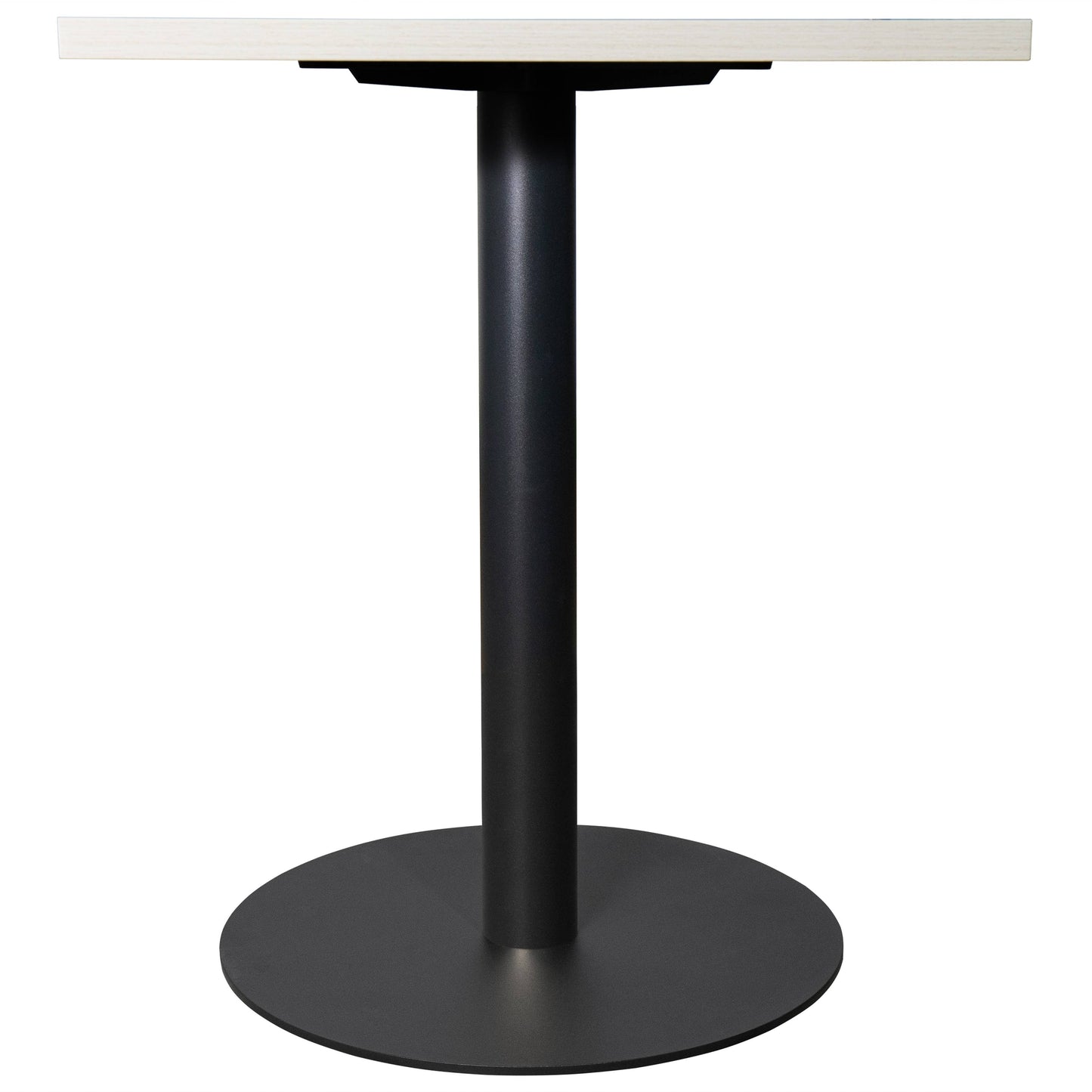 LeisureMod Vail Collection Dining Table Black/Gold Round Base With 24" Square Black MDF Top