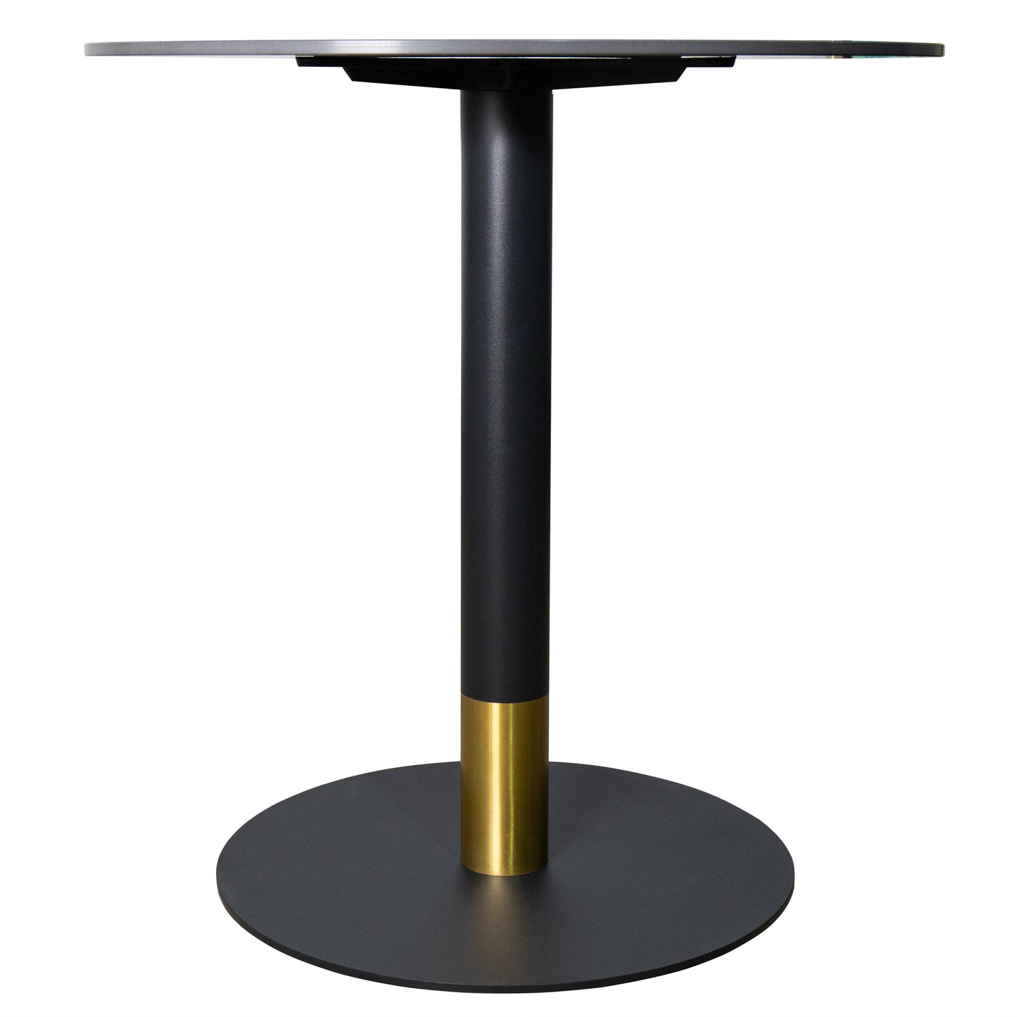 Vail Collection Dining Table Black/Gold Base With 27"/36" Round Stone Top