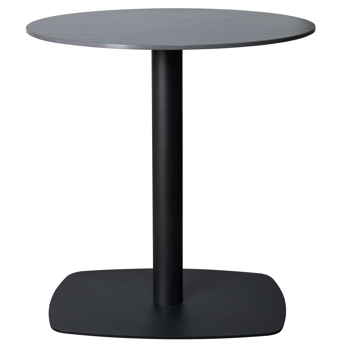Vail Collection Dining Table Black Rectangle Base With 27"/36" Round Stone Top