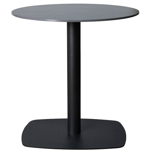 Vail Collection Dining Table Black Rectangle Base With 27"/36" Round Stone Top