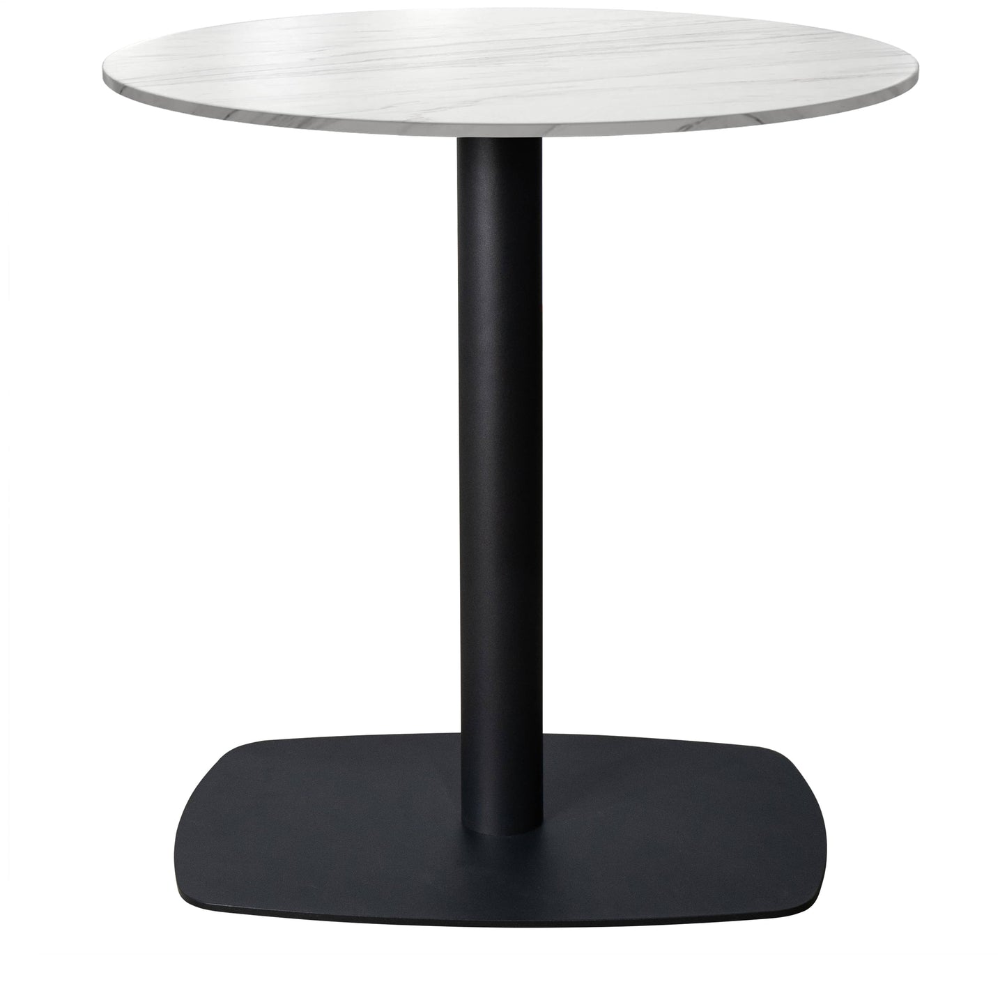 Vail Collection Dining Table Black Rectangle Base With 27"/36" Round Stone Top