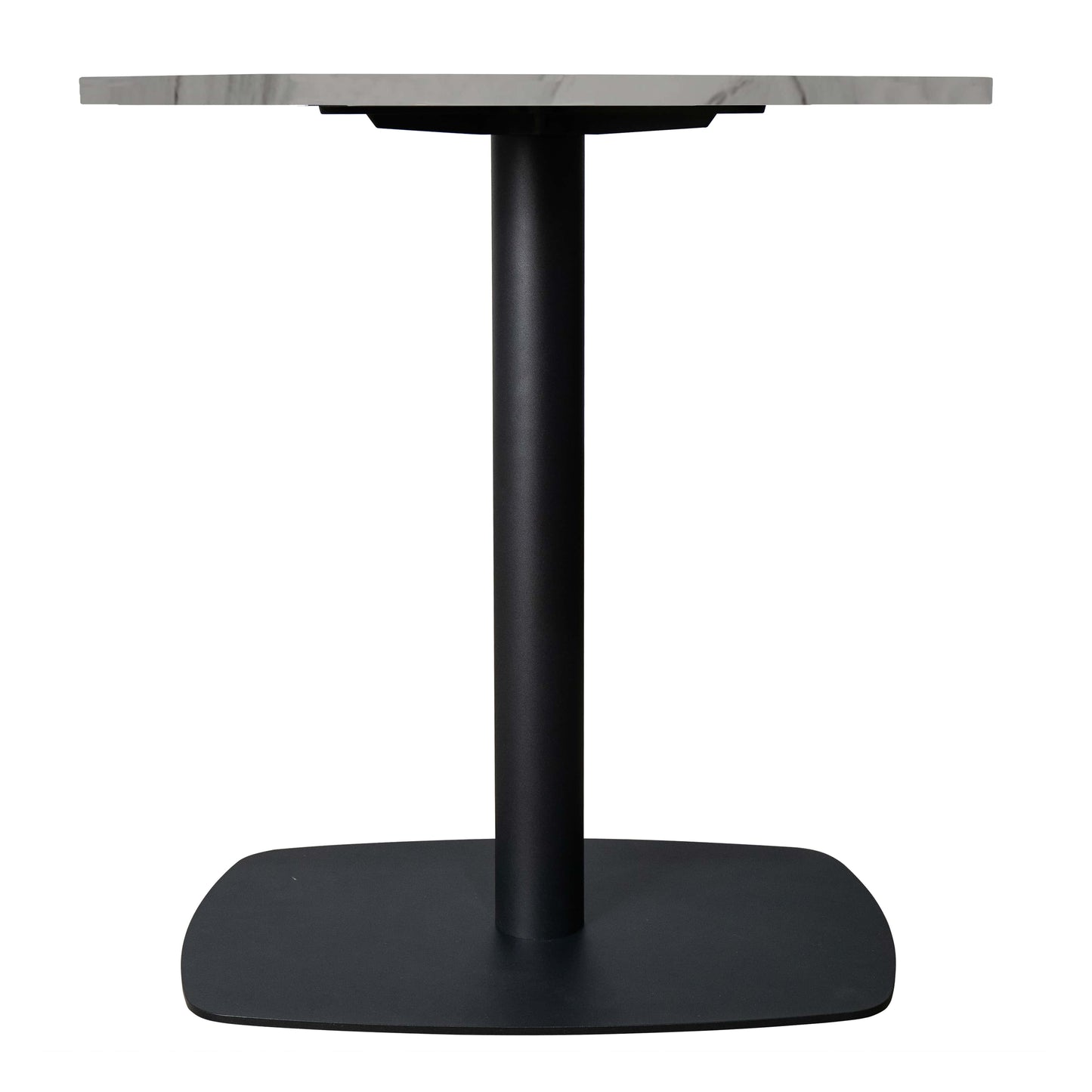 Vail Collection Dining Table Black Rectangle Base With 27"/36" Round Stone Top