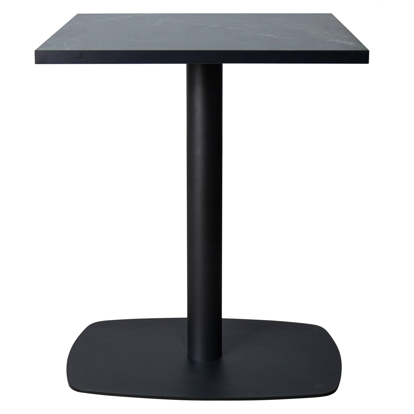 LeisureMod Vail Collection Dining Table Black Rectangle Base With 24" Square MDF Top
