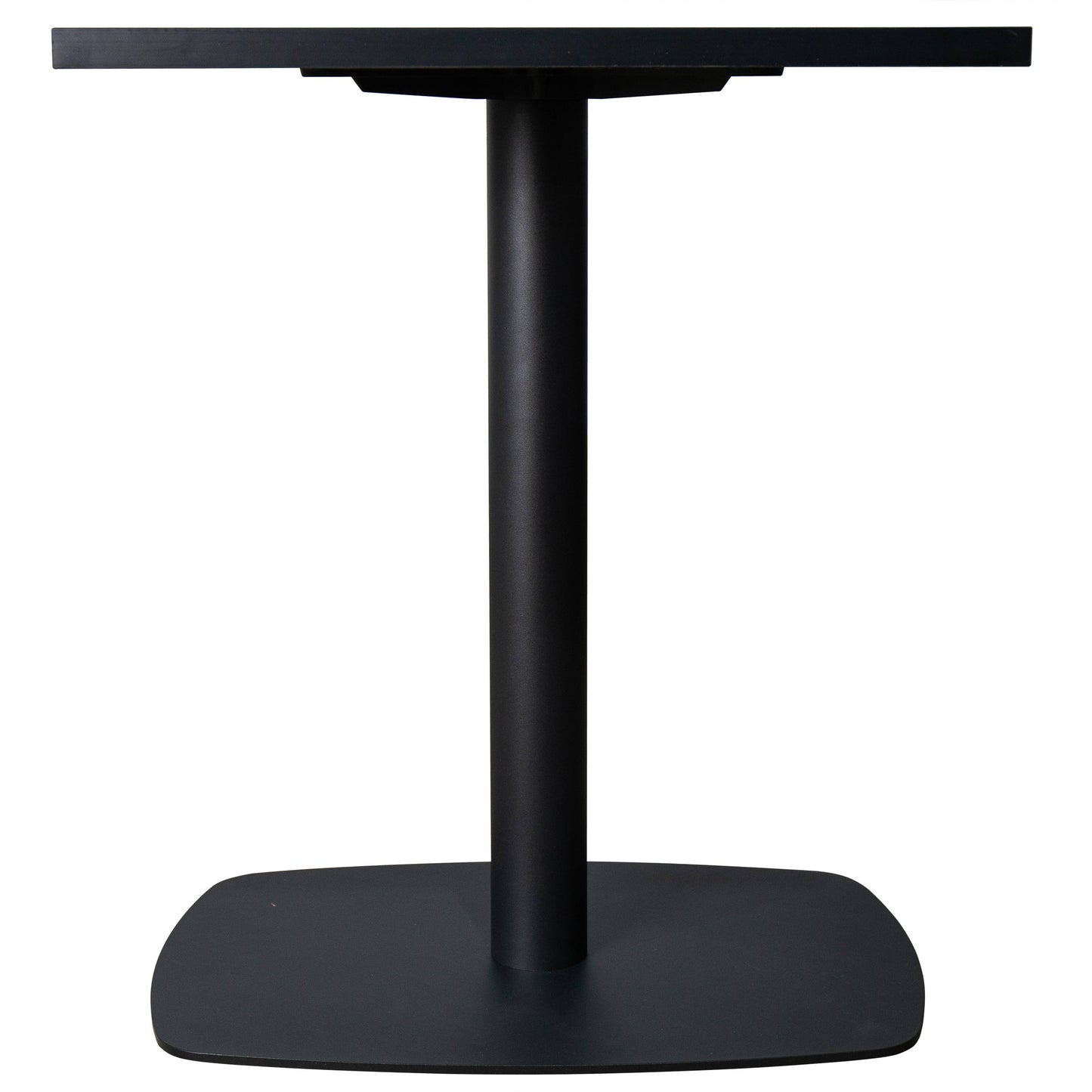 LeisureMod Vail Collection Dining Table Black Rectangle Base With 24" Square MDF Top