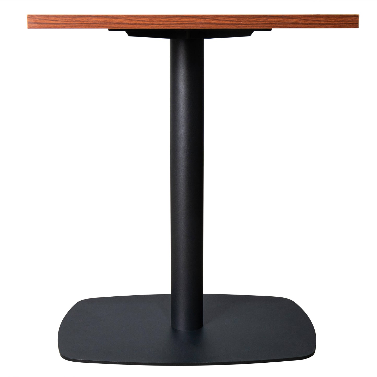 LeisureMod Vail Collection Dining Table Black Rectangle Base With 24" Square MDF Top