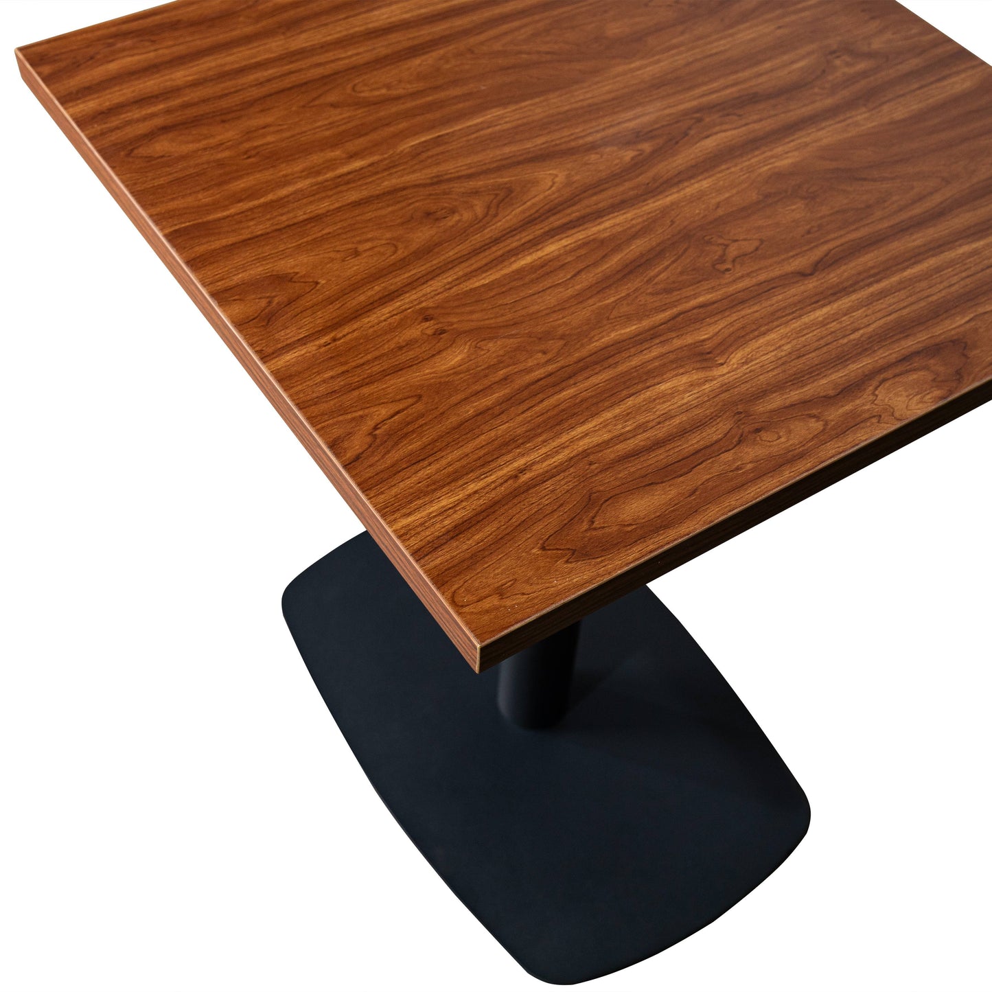 LeisureMod Vail Collection Dining Table Black Rectangle Base With 24" Square MDF Top