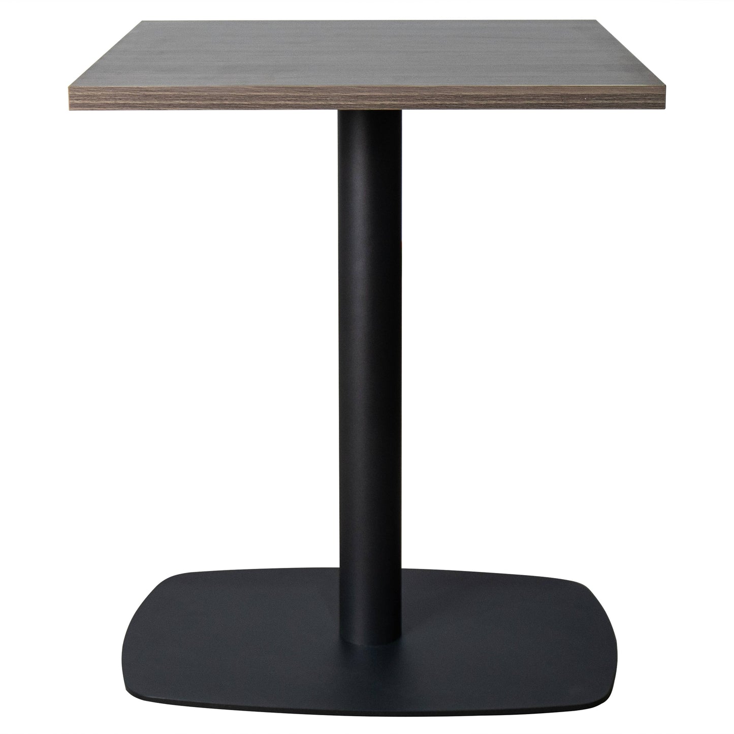 LeisureMod Vail Collection Dining Table Black Rectangle Base With 24" Square MDF Top