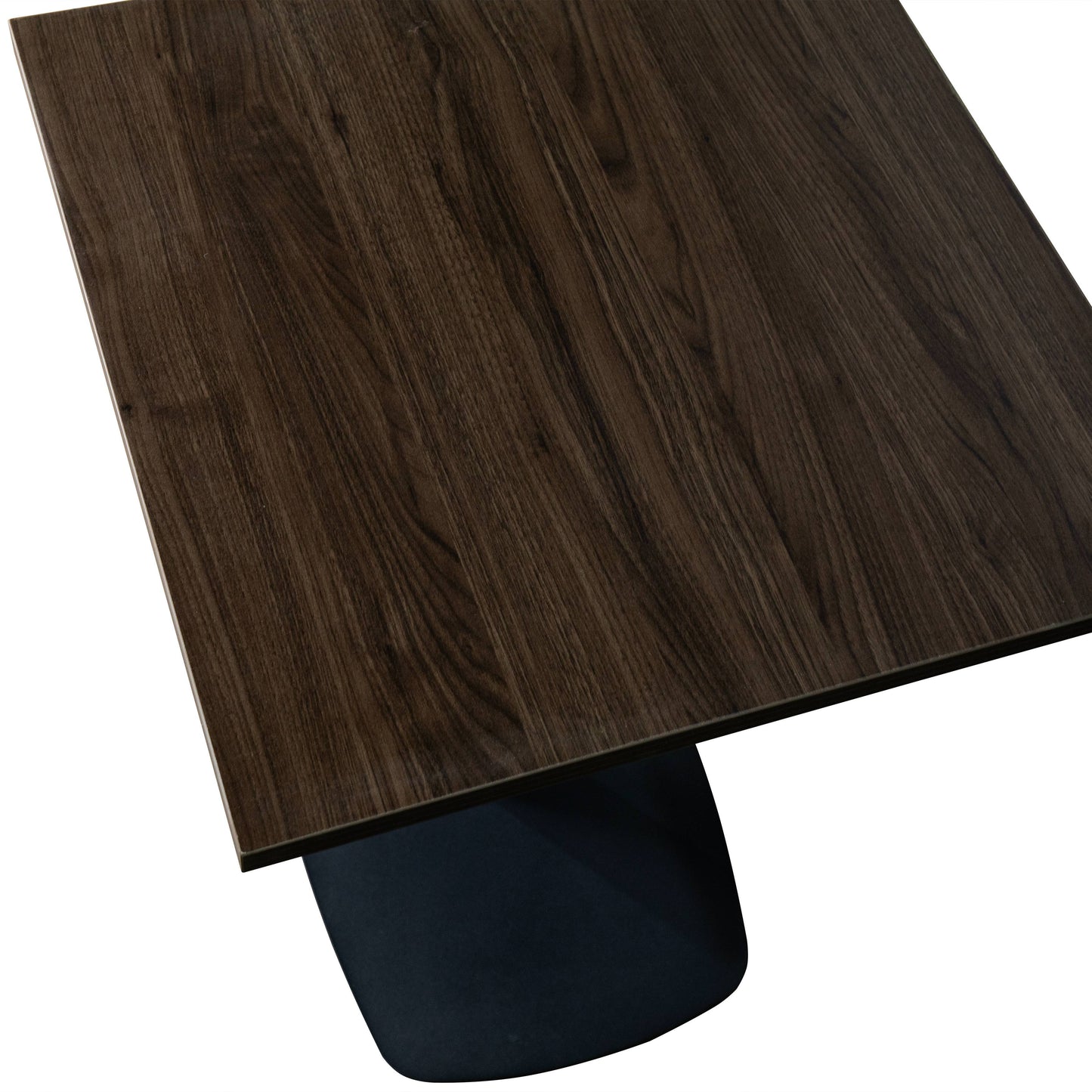 LeisureMod Vail Collection Dining Table Black Rectangle Base With 24" Square MDF Top