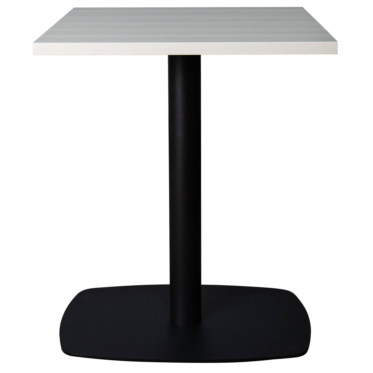 LeisureMod Vail Collection Dining Table Black Rectangle Base With 24" Square MDF Top