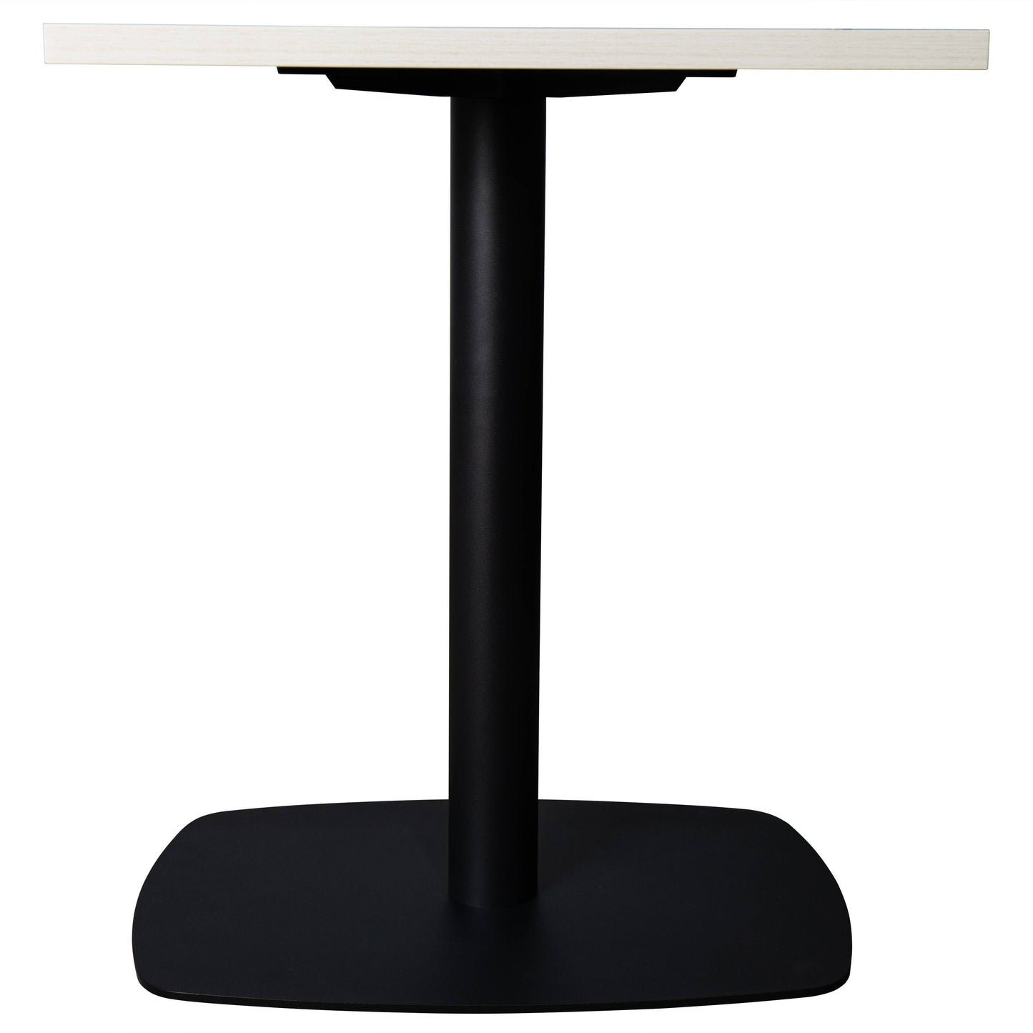 LeisureMod Vail Collection Dining Table Black Rectangle Base With 24" Square MDF Top
