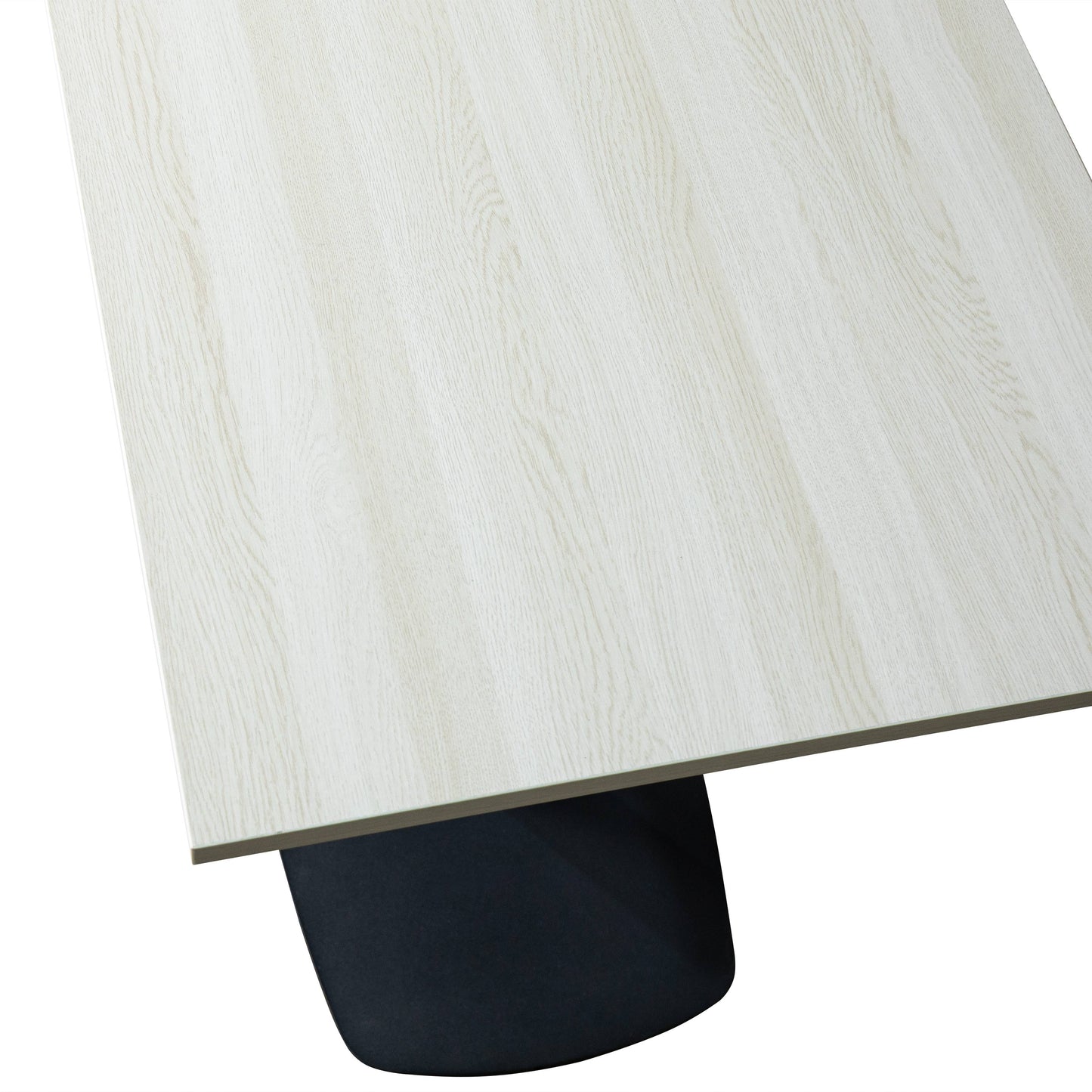 LeisureMod Vail Collection Dining Table Black Rectangle Base With 24" Square MDF Top