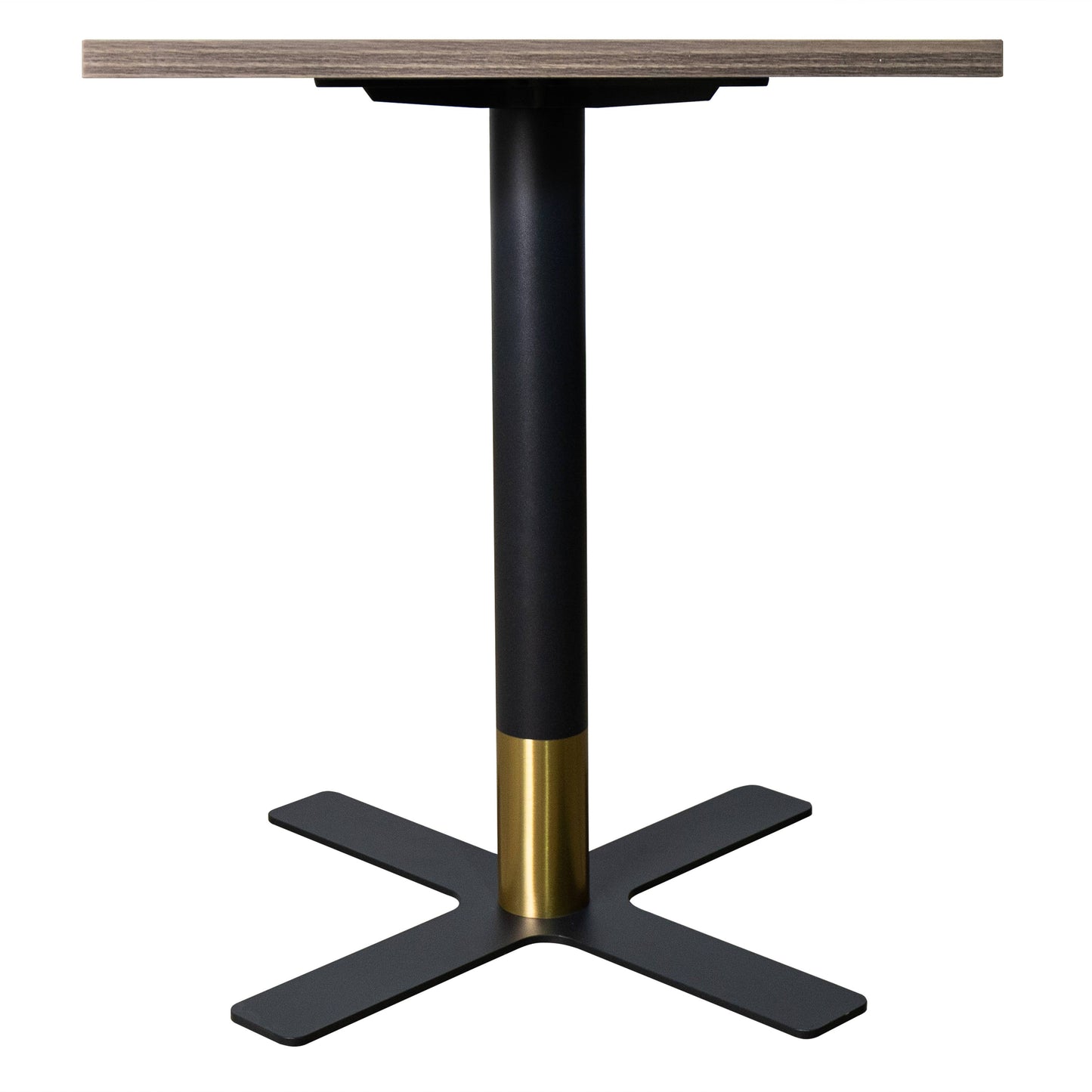 LeisureMod Vail Collection Dining Table Black/Gold X Base With 24" Square MDF Top