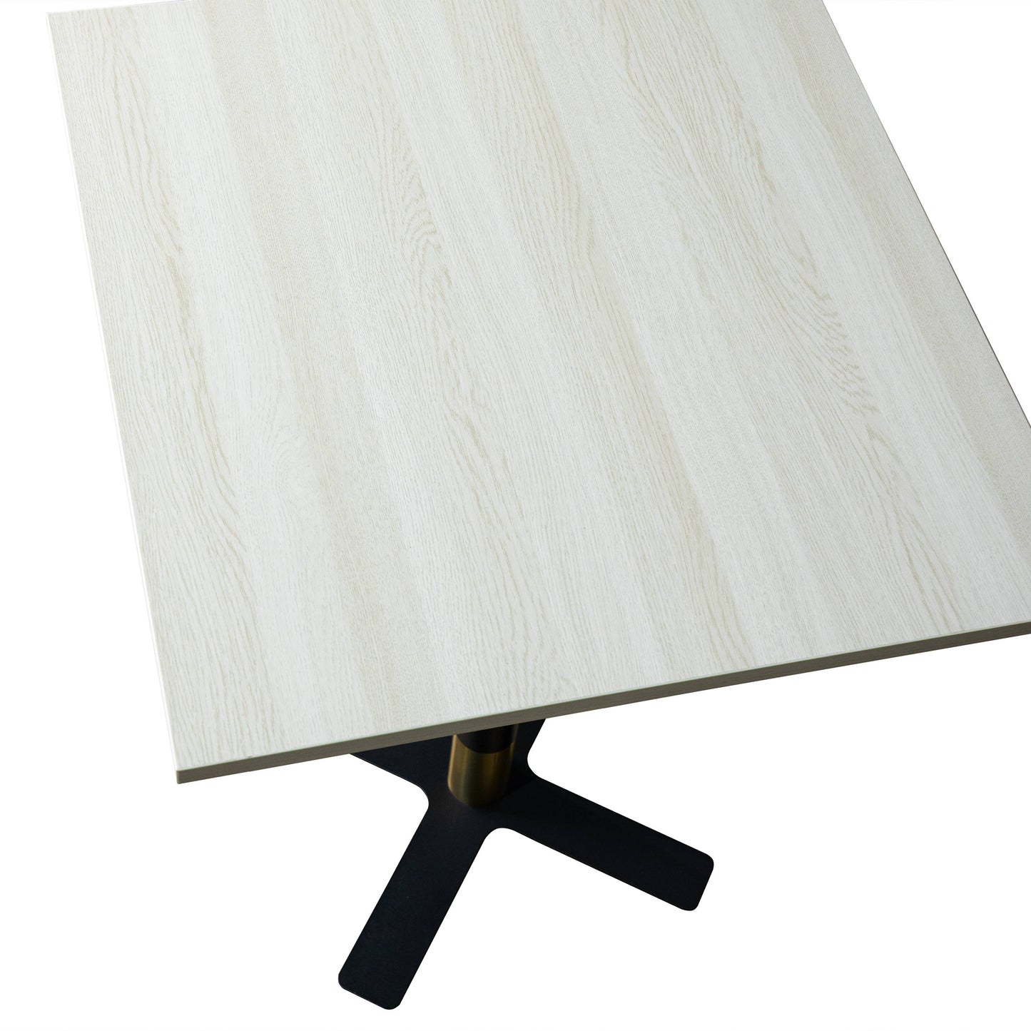 LeisureMod Vail Collection Dining Table Black/Gold X Base With 24" Square MDF Top