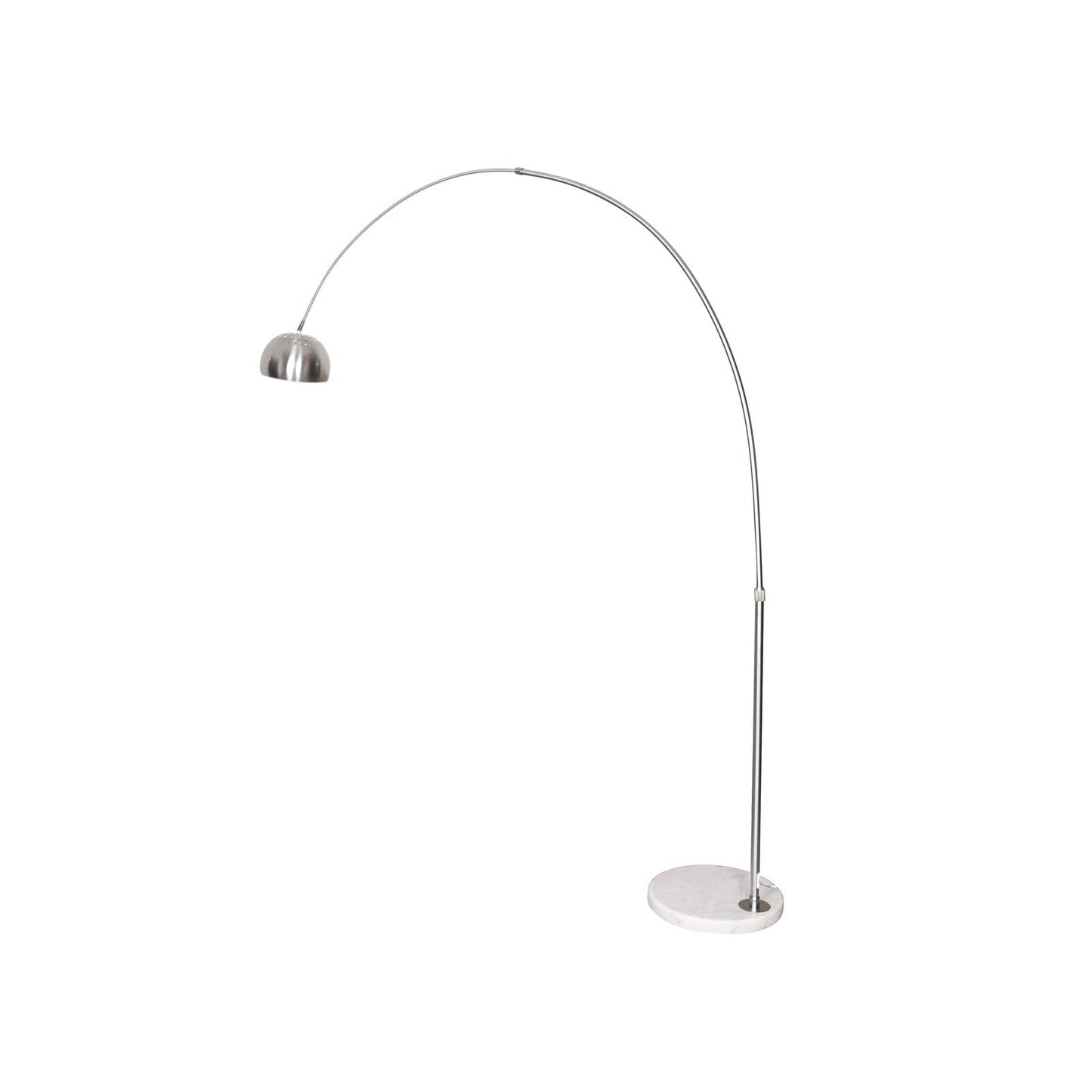 Arco Modern Arched Floor Lamp 76" Height with White Round Marble Base and Metal Dome Lamp Shade