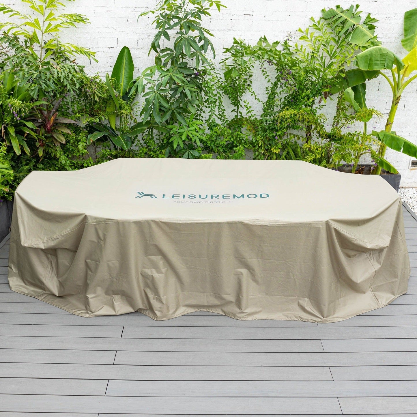 Mid-Century Modern Chelsea Rectangular Outdoor Furniture Rain Cover for 63" and 87" Patio Dining Set