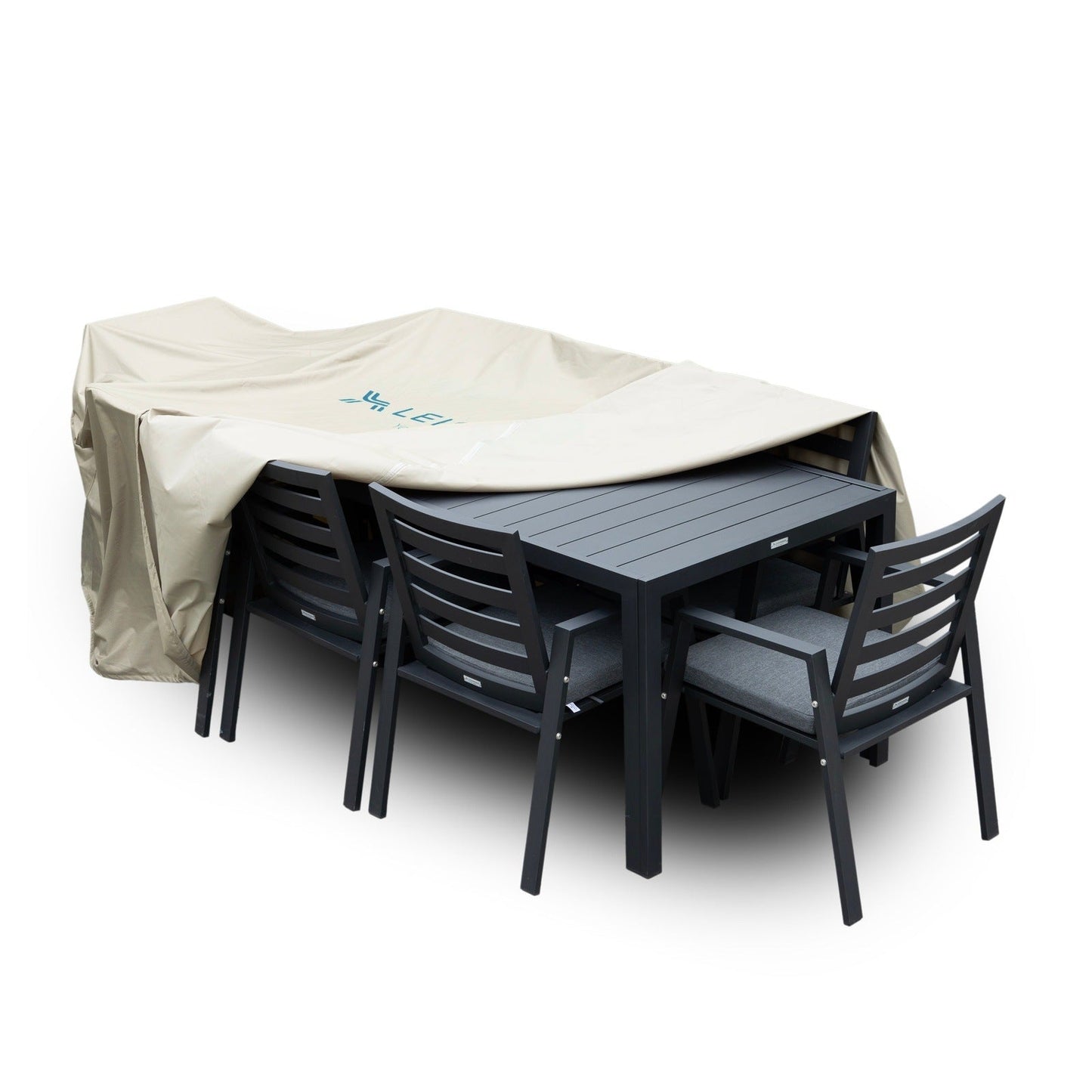 Mid-Century Modern Chelsea Rectangular Outdoor Furniture Rain Cover for 63" and 87" Patio Dining Set